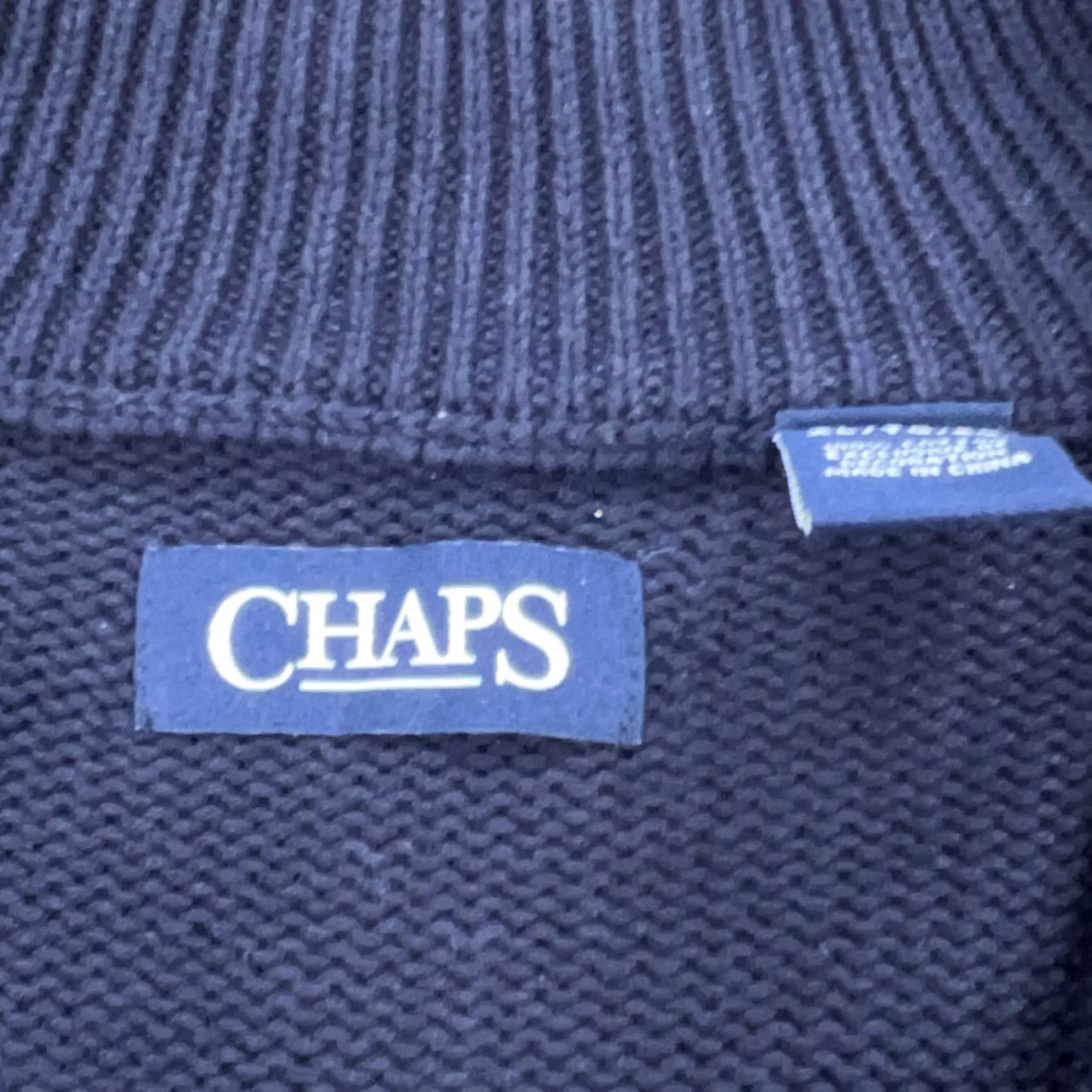 Chaps Chaps Sweater Golf Mens XL Navy Blue Pullover 1/4 Zip Heavy Chunky Knit Size US XL / EU 56 / 4 - 5 Thumbnail