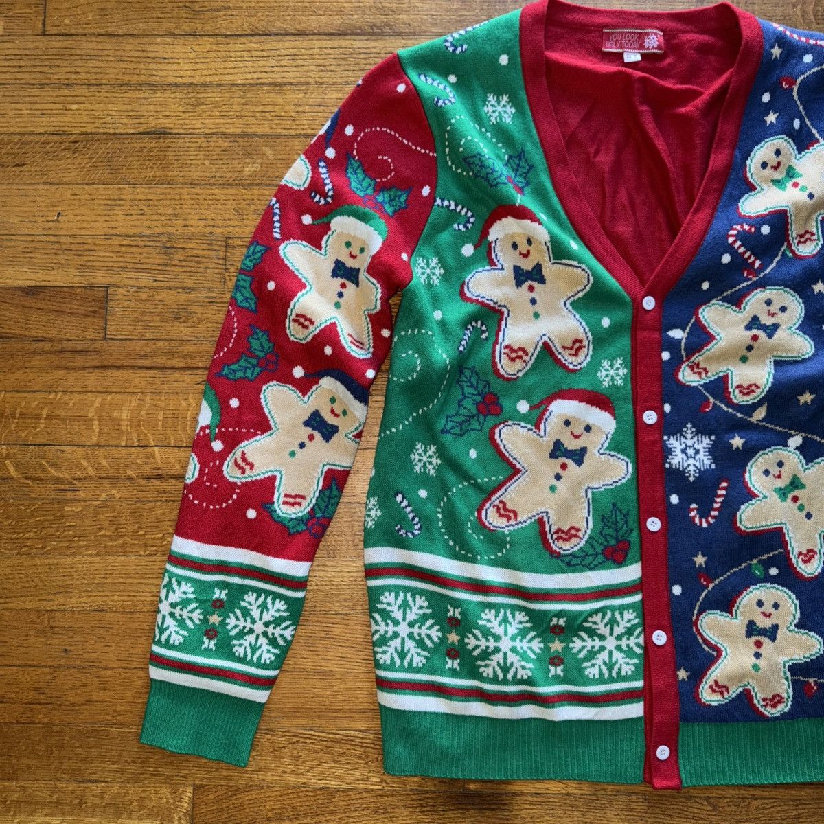 Vintage Gingerbread holiday cardigan long sleeve button up Size M / US 6-8 / IT 42-44 - 2 Thumbnail