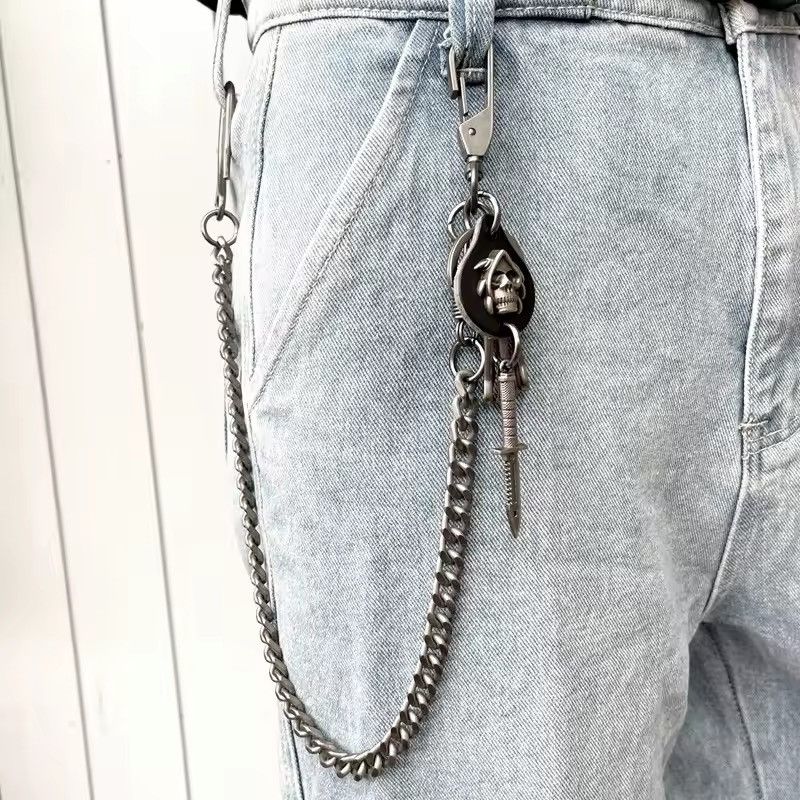 Japanese Brand × Vintage Vintage Keychain Jeans Chain Skull Dagger Belt Chain Size ONE SIZE - 2 Thumbnail