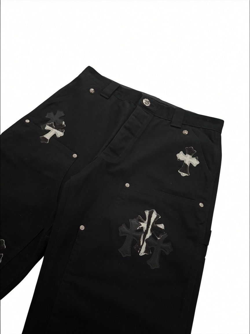 Chrome Hearts Black & Zebra Cross Patch Carpenter Jeans Size US 32 / EU 48 - 3 Thumbnail