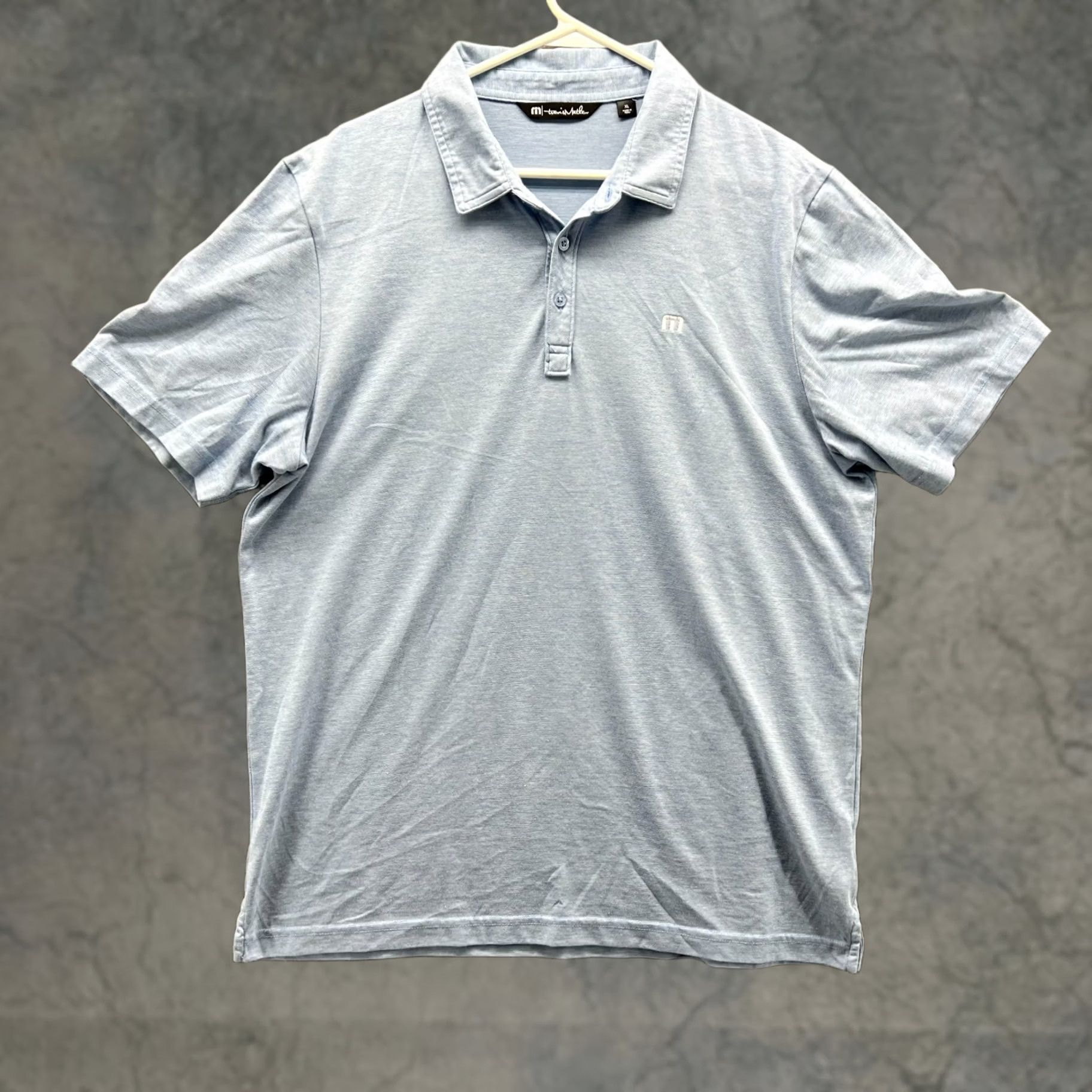 TravisMathew VINTAGE? No — Travis Mathew Polo Shirt XL Blue Golf Preppy Stretch Shirt Mens Size US XL / EU 56 / 4 - 1 Thumbnail