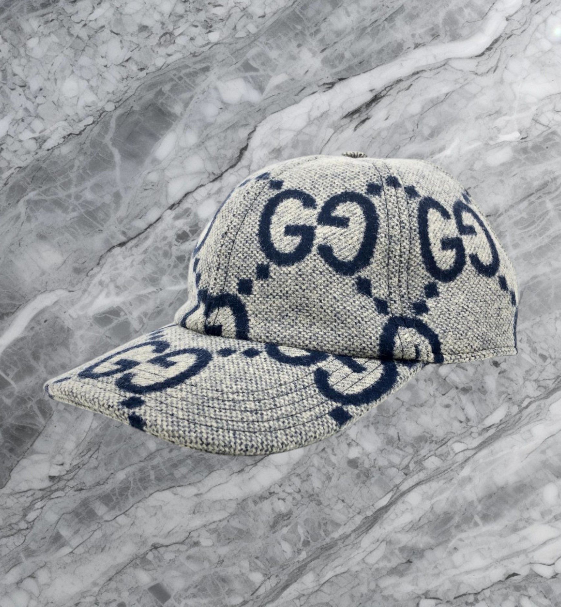 Gucci Gucci GG Monogram Jumbo Wool Canvas Baseball Cap Hat Size ONE SIZE - 1 Thumbnail