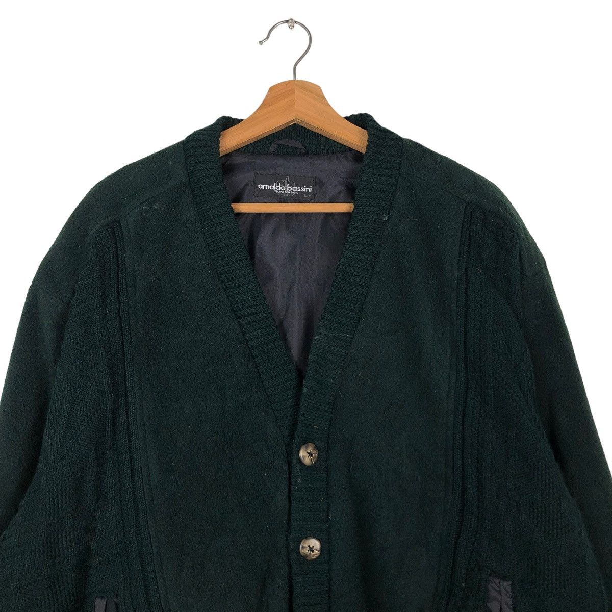 Japanese Brand 🔥VINTAGE BOMBER JACKET WOOL ARNALDO BASSINI ISSEY MIYAKE Size US L / EU 52-54 / 3 - 3 Thumbnail