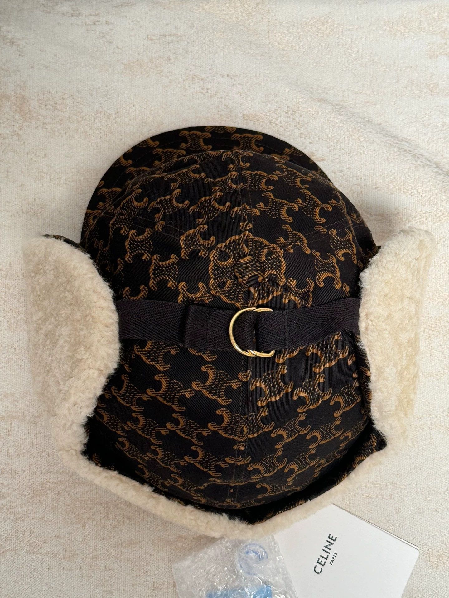 Celine Celine Bomber Hat Allover Triomphe Logo Brown S Size ONE SIZE - 3 Thumbnail