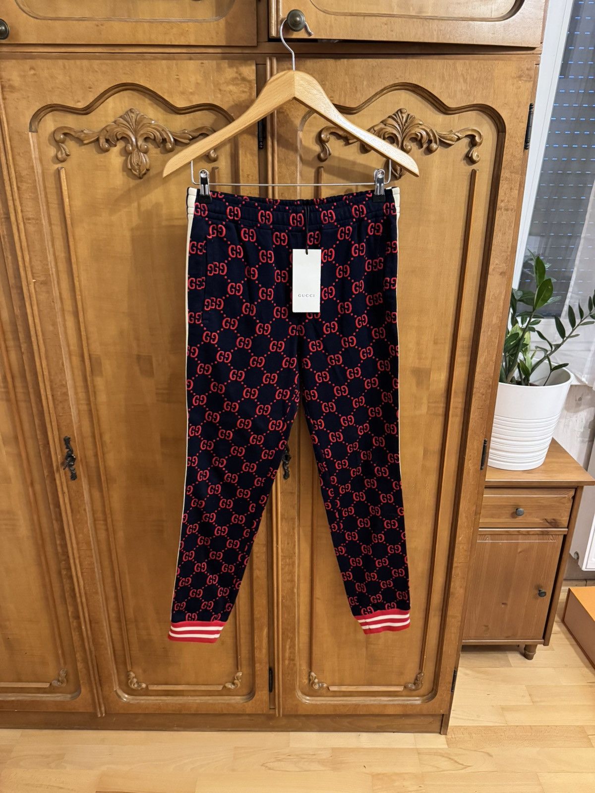 Gucci Gucci Jacquard Sweatpants Red Monogram Size US 36 / EU 52 - 1 Thumbnail