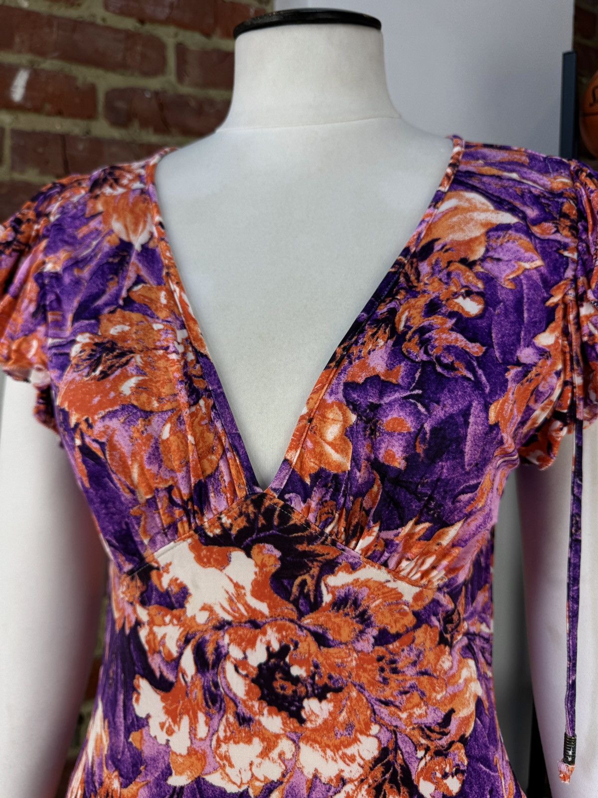 Designer × Just Cavalli × Vintage JUST CAVALLI Viscose Floral Flowers Multicolour T-Shirt Top Size M / US 6-8 / IT 42-44 - 8 Thumbnail
