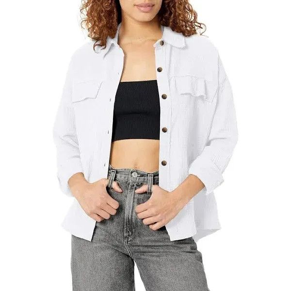 UNIONBAY Supplies by UNIONBAY Crinkle Gauze Button Front Shirt Jacket Size M / US 6-8 / IT 42-44 - 1 Thumbnail
