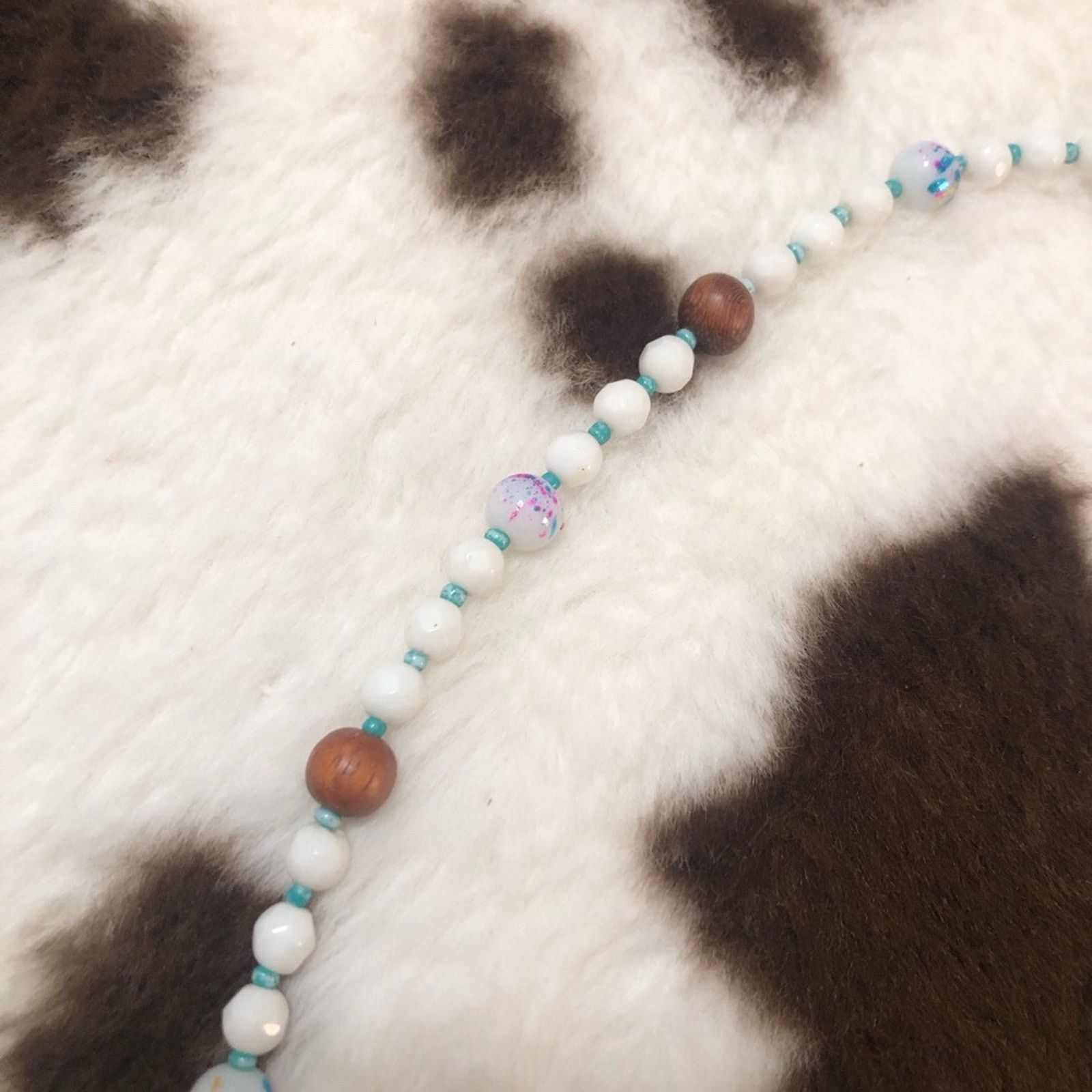Handmade Handcrafted large howlite filigree pendant beaded necklace Size ONE SIZE - 8 Thumbnail