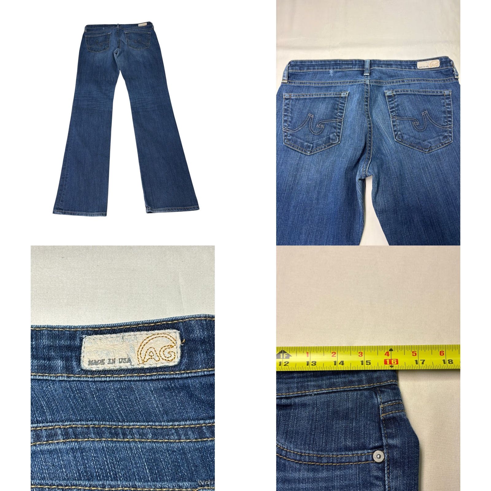 Vintage AG Adriano Goldschmied Ballad Slim Boot Jeans Blue 31 Inseam 32 USA Womens Vintage? No Size 24" / US 00 / IT 34 - 8 Thumbnail
