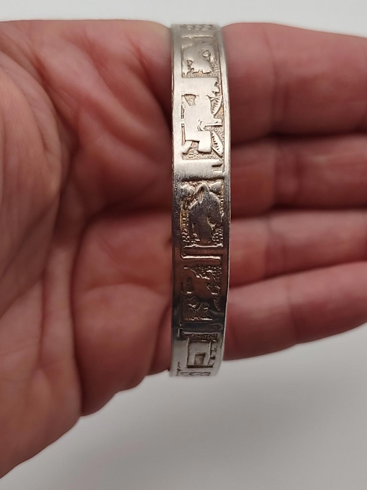 Other Vintage Taxco Mexican Sterling Silver Bracelet Eagle 3 Mark Size ONE SIZE - 4 Thumbnail