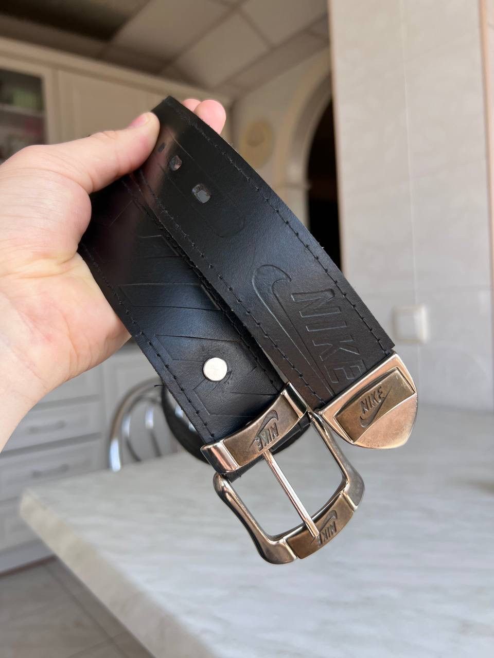Nike Vintage Nike Leather Belt 90s USA y2k avant garde swoosh Size ONE SIZE - 1 Thumbnail