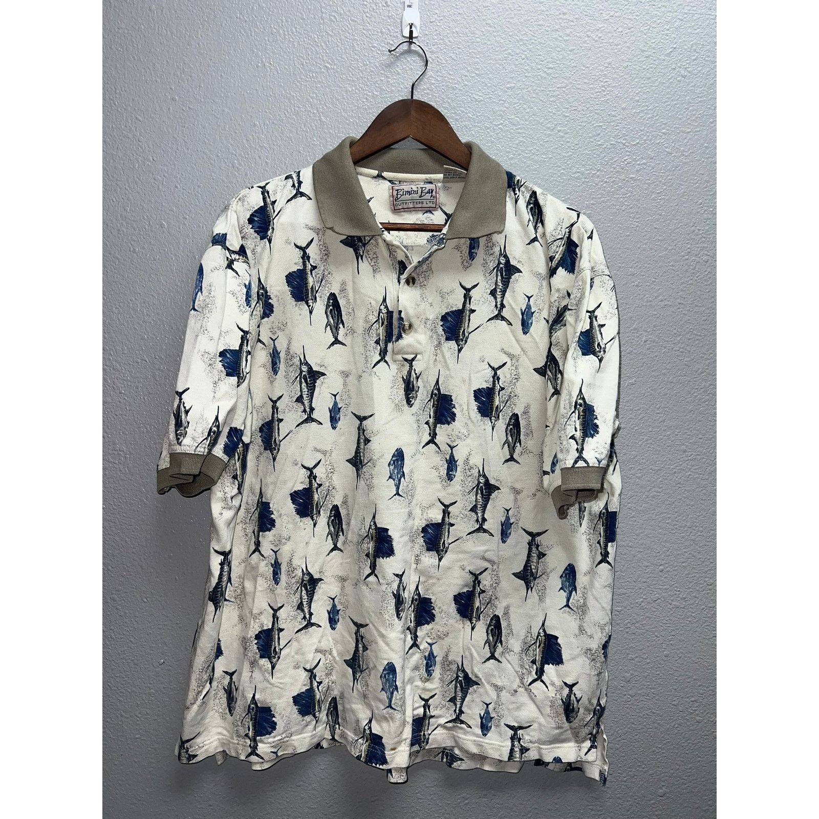 Vintage Vintage Fishing Polo Shirt Bimini Bay Outfitters XL Stain Size US XL / EU 56 / 4 - 1 Thumbnail