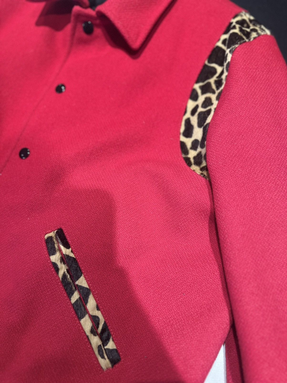 Saint Laurent Paris Saint Laurent Paris FW14 Red Leopard Print Teddy Jacket Size US M / EU 48-50 / 2 - 3 Thumbnail
