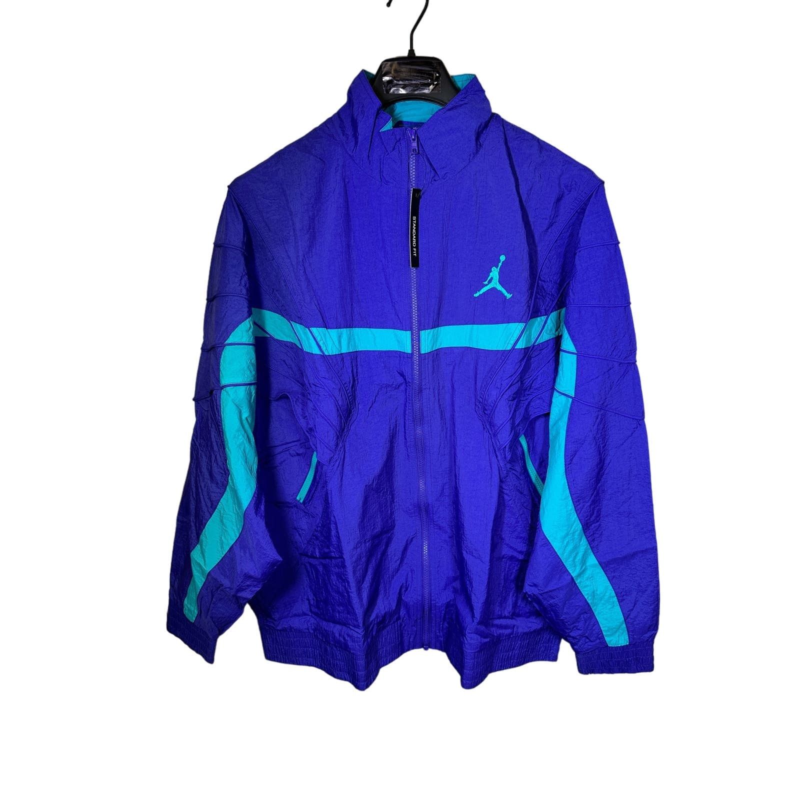 image of Nike Air Jordan Zip Jacket Zipper Pockets Windbreaker in Purple, Men's (Size 2XL)