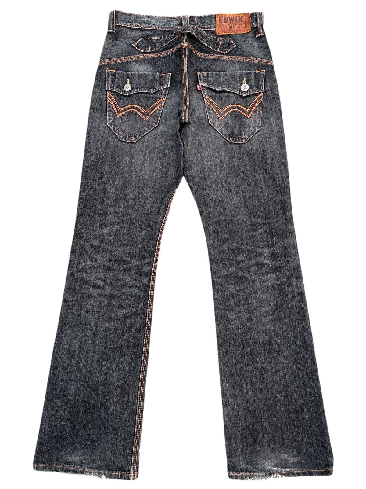 Kapital Flare Vintage Edwin Buckle Back Distressed Denim Jeans Size US 31 - 1 Thumbnail