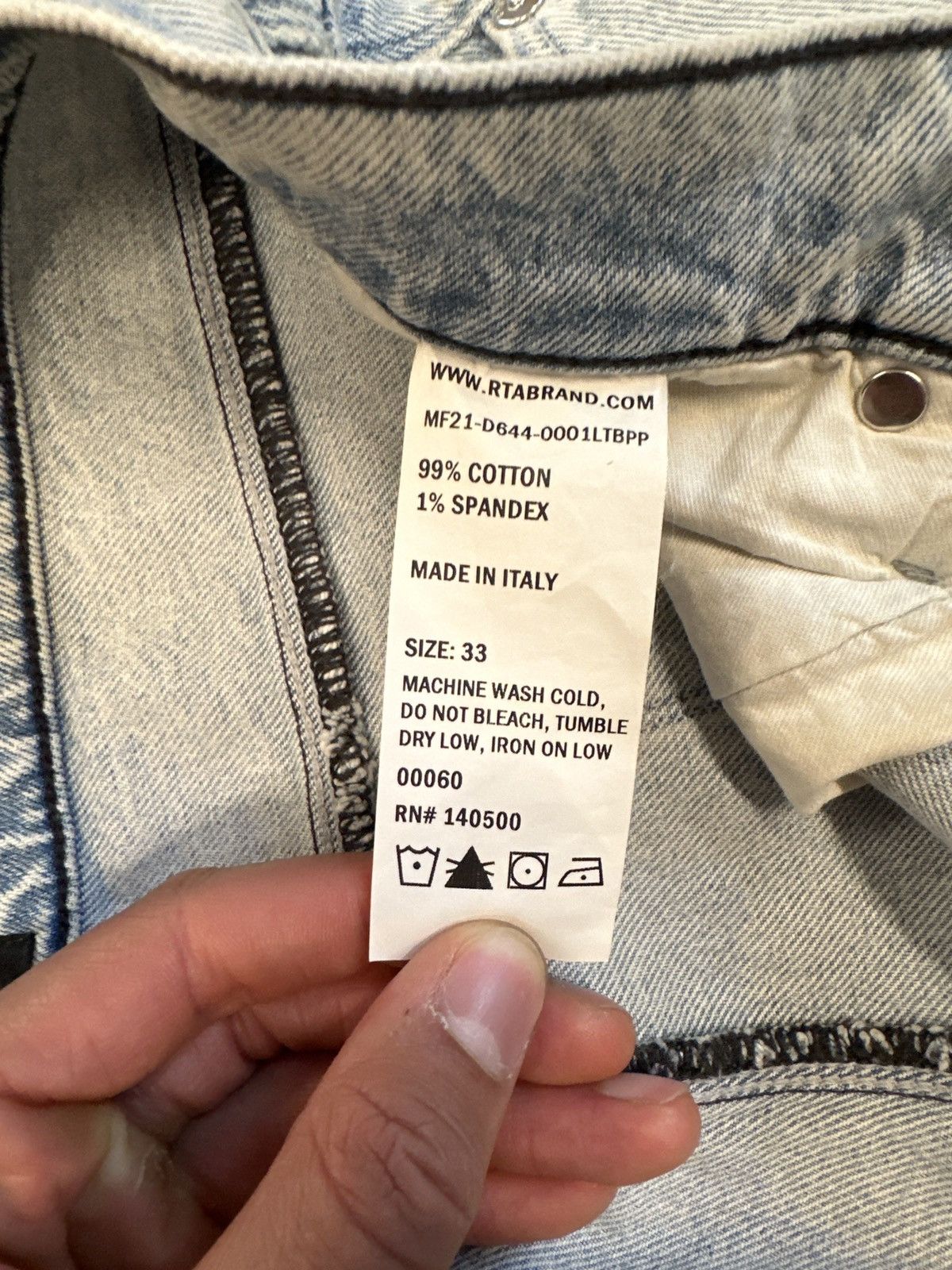 Rta RTA Play Pause Washed Blue Denim Jeans Size 33 Size US 33 - 6 Thumbnail