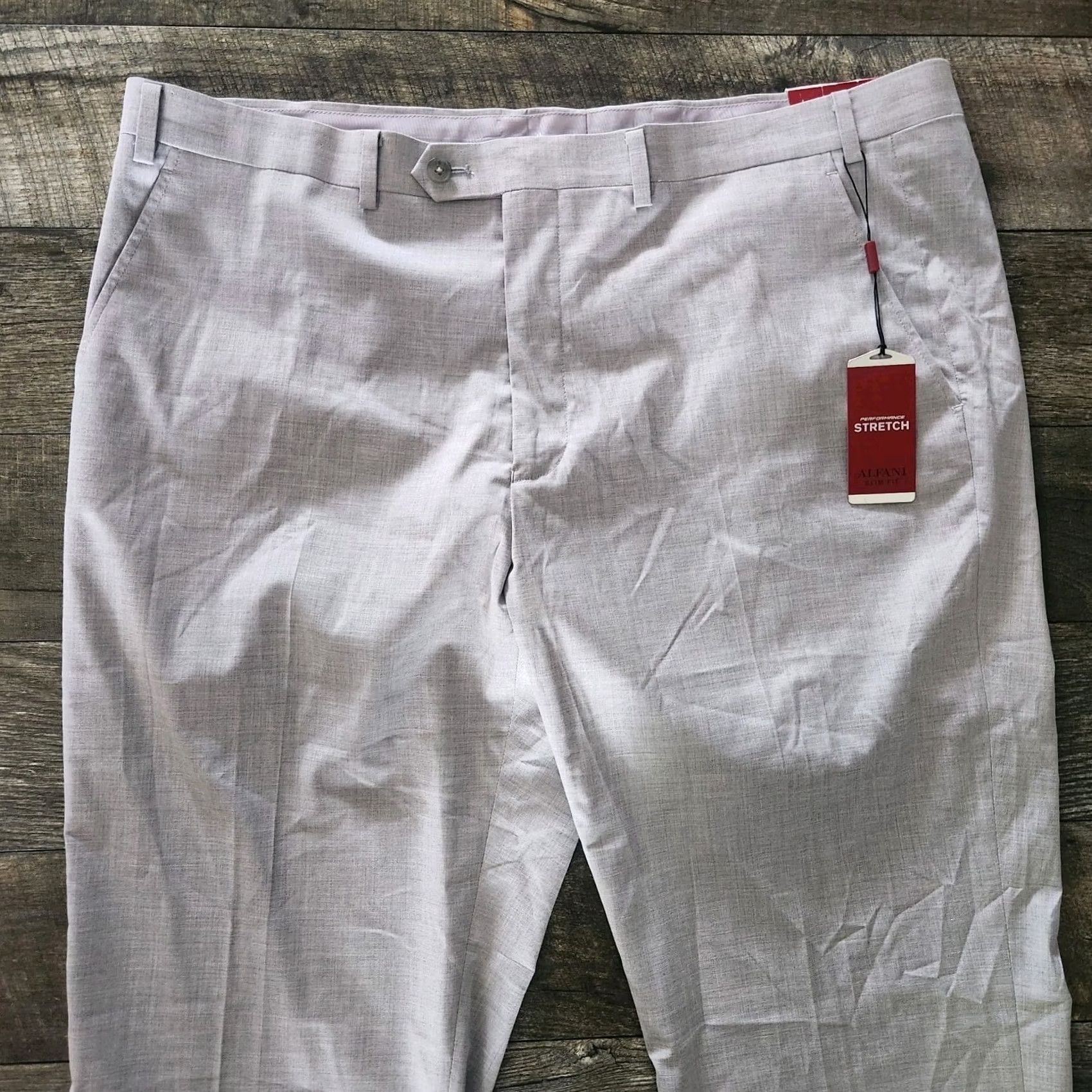 Alfani Alfani Slim fit Dress Pants Mens 40x32 Light Gray Stretch New W/ Tags Mens Dress Pants Straight Leg Preppy Wedding City 40 Mens Regular XS? Size US 40 / EU 56 - 4 Thumbnail