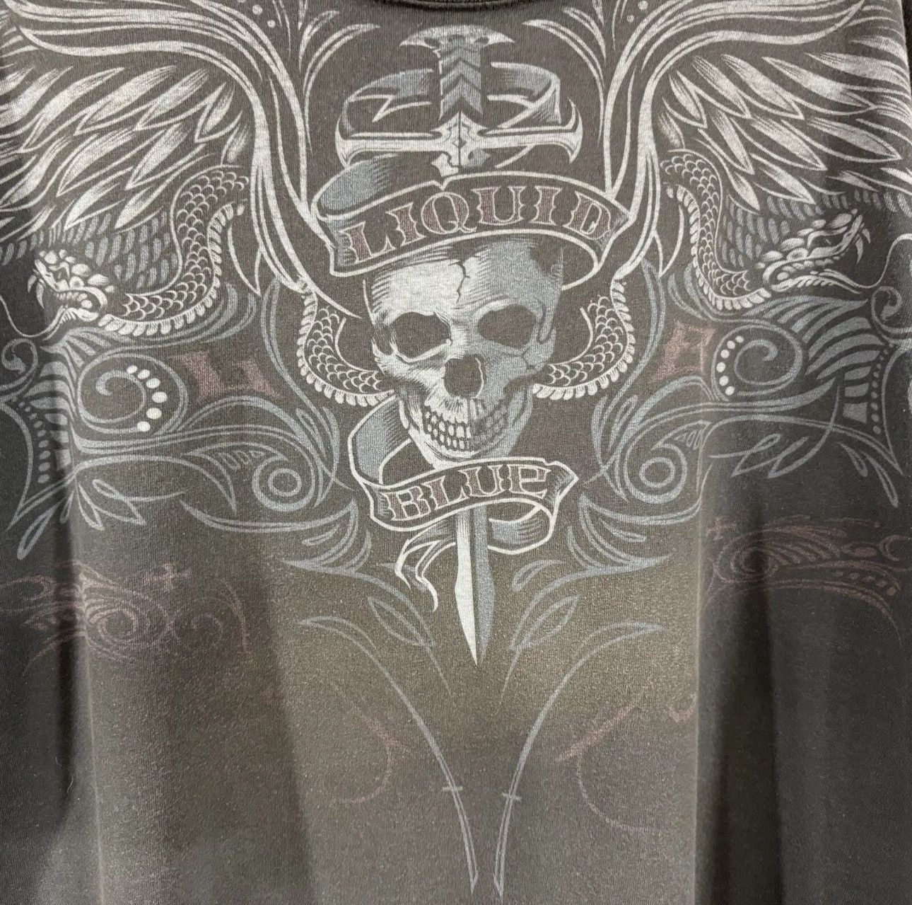 Liquid Blue Liquid Blue Star Skulls Cross Bones Vtg Shirt Mens XL Faded Size US XL / EU 56 / 4 - 8 Thumbnail