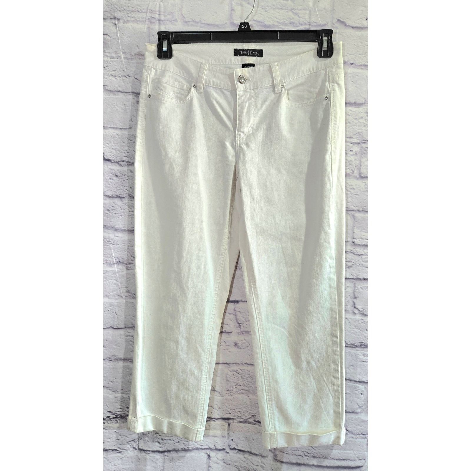 Other White House Black Market White Slim Cropped Jeans 6 Stretch Size 30" / US 8 / IT 44 - 1 Thumbnail