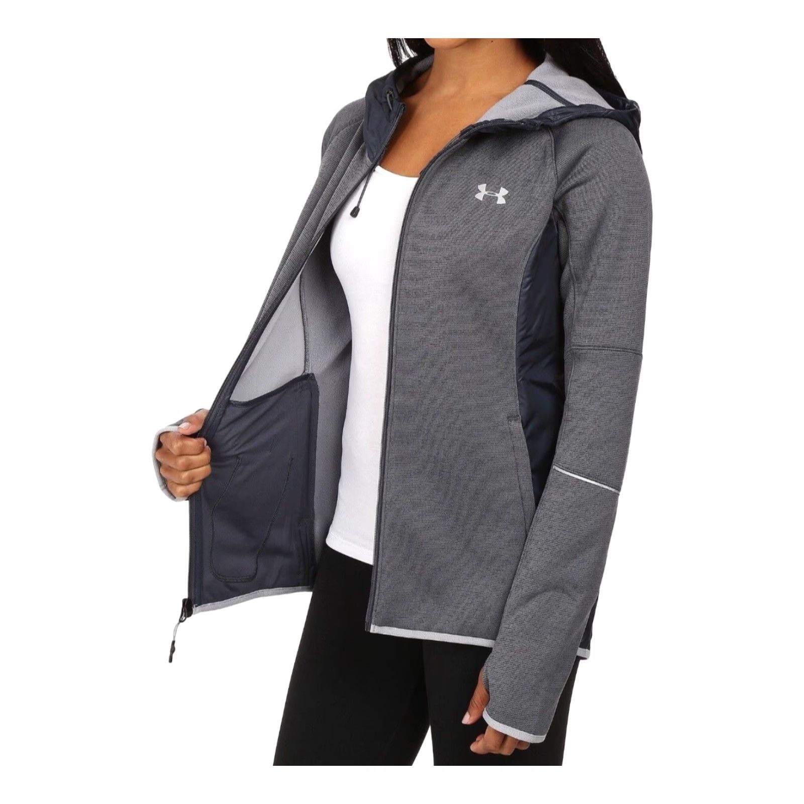 Under Armour Under Armour Women's Storm 1 Swacket Full Zip Hoodie XL Gray Logo Embroidered Zip Pockets Size XL / US 12-14 / IT 48-50 - 7 Thumbnail