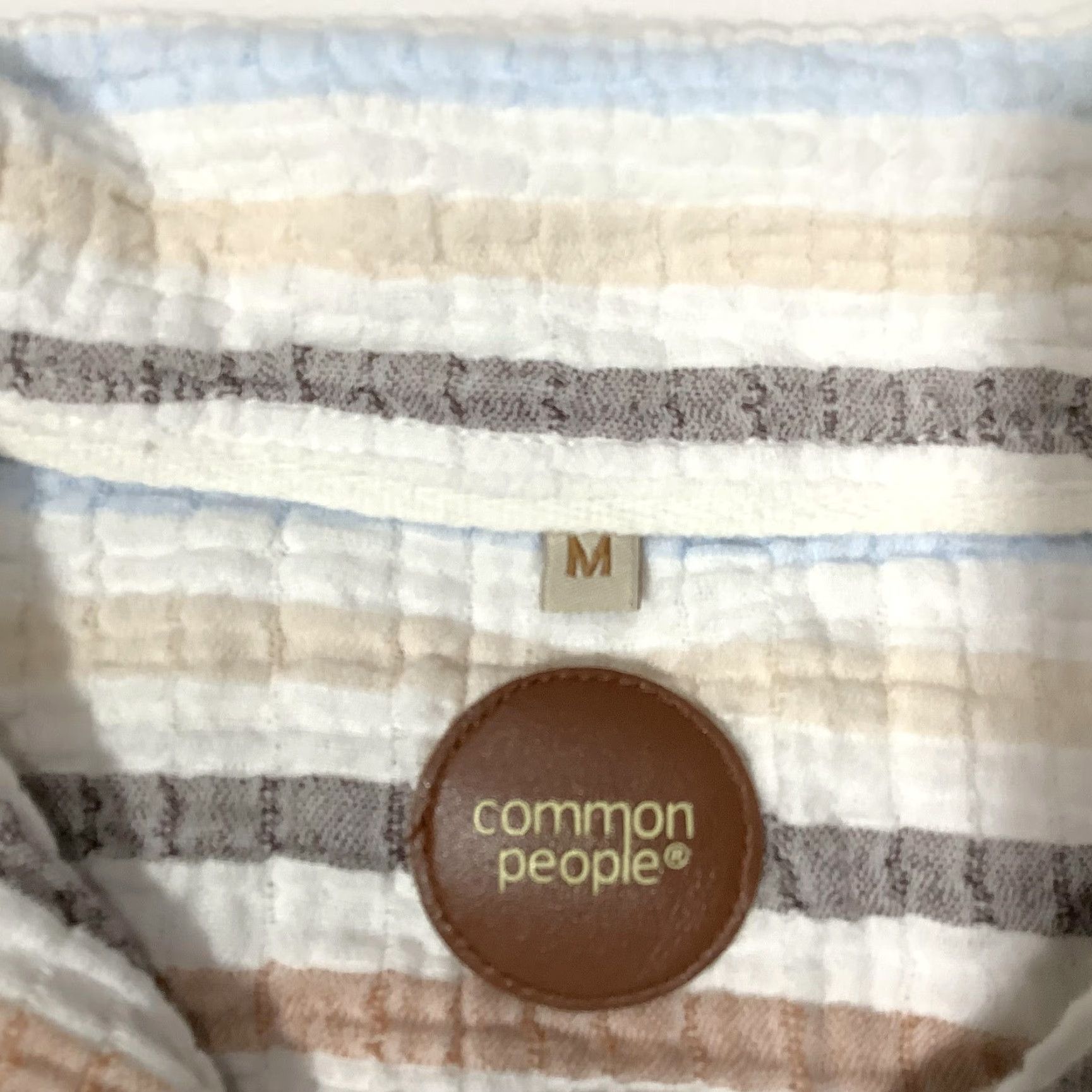 Vintage Common People Shirt Mens M Striped Short Sleeve Button Front Camp Collar Size US M / EU 48-50 / 2 - 4 Thumbnail