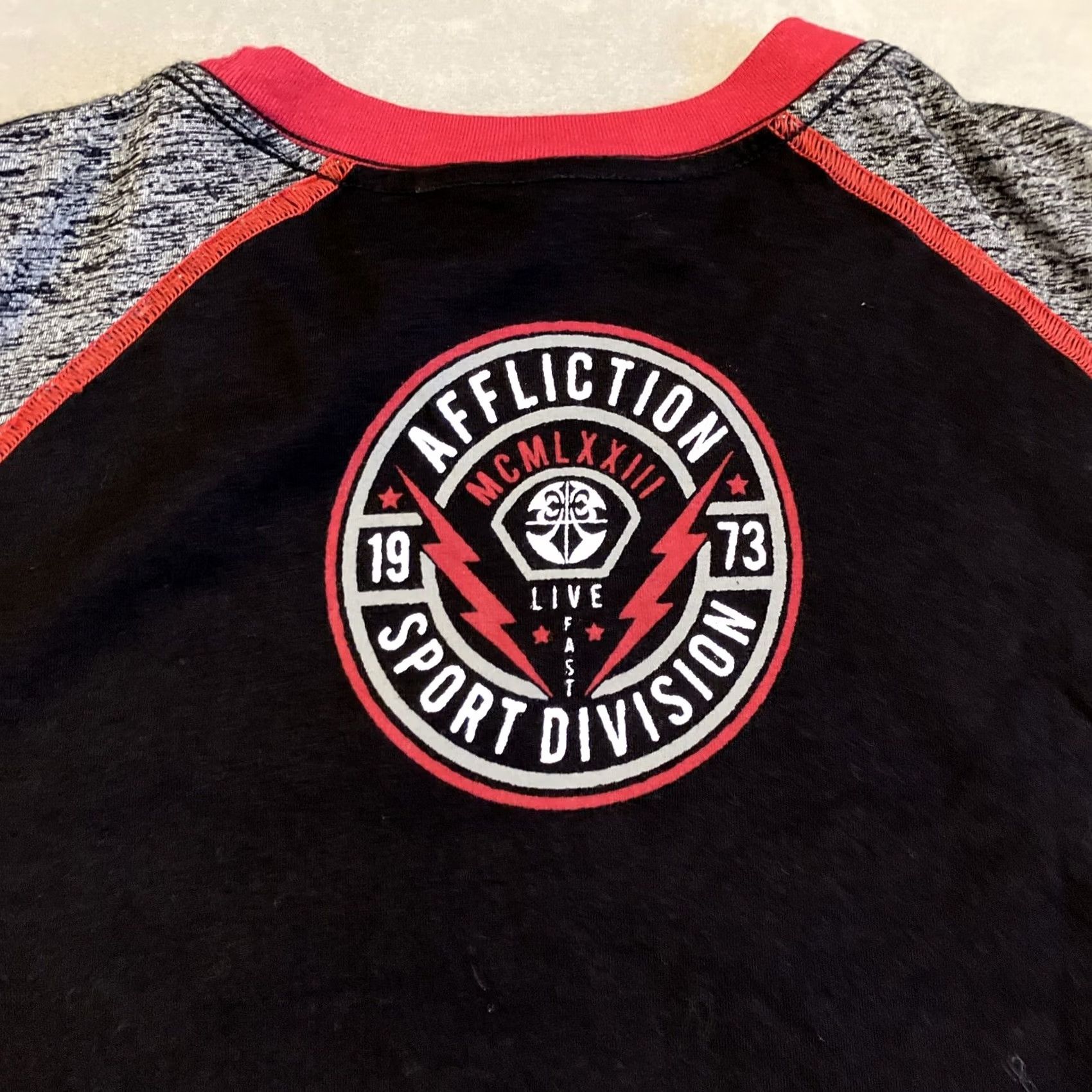 Affliction Affliction Athletics T Shirt - Large - Black - Short Sleeve Crew Neck - Embroidered - Men Size US L / EU 52-54 / 3 - 5 Thumbnail