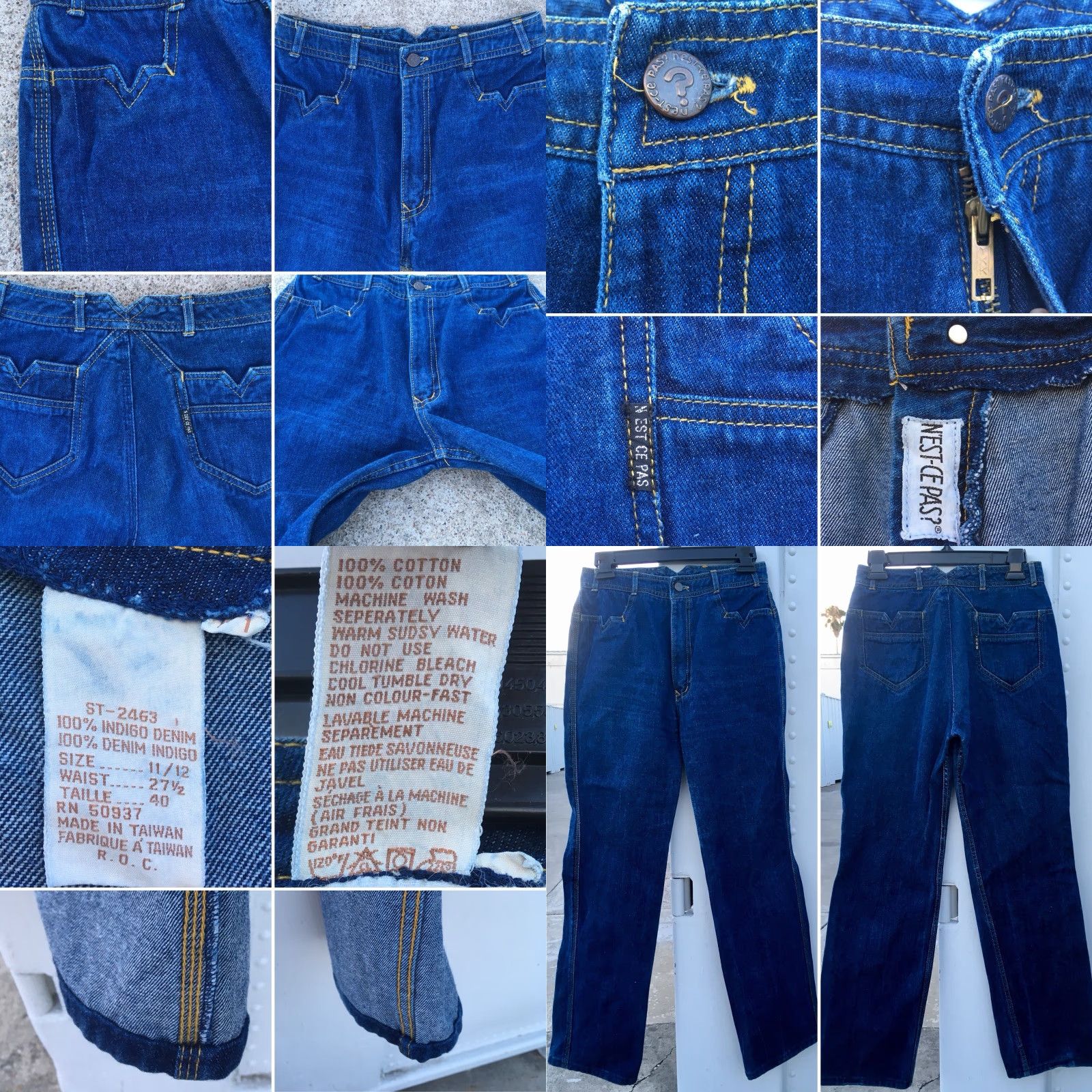 Vintage VINTAGE N’est Ce Pas Jeans High Waist Waist 27 in 70s 80s Denim Blue Jeans Juniors Size 11 12 Size 32" / US 10 / IT 46 - 8 Thumbnail