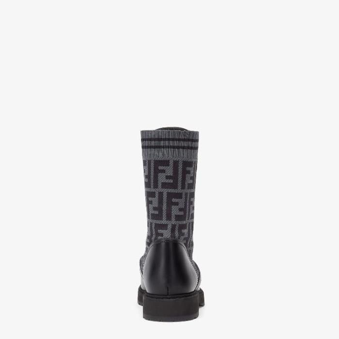 Fendi o1w1db10325 BT6780 Rockok Boots in Black & Grey Size US 8 / IT 38 - 3 Thumbnail