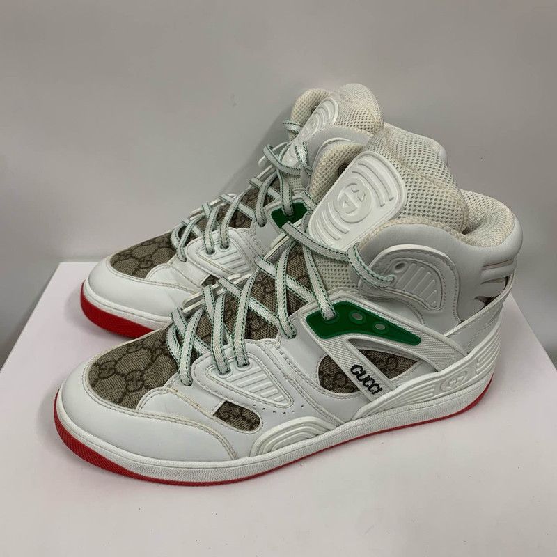 Gucci Gucci White Basket High-Top Sneakers 0079 Size US 8.5 / EU 41-42 - 1 Thumbnail