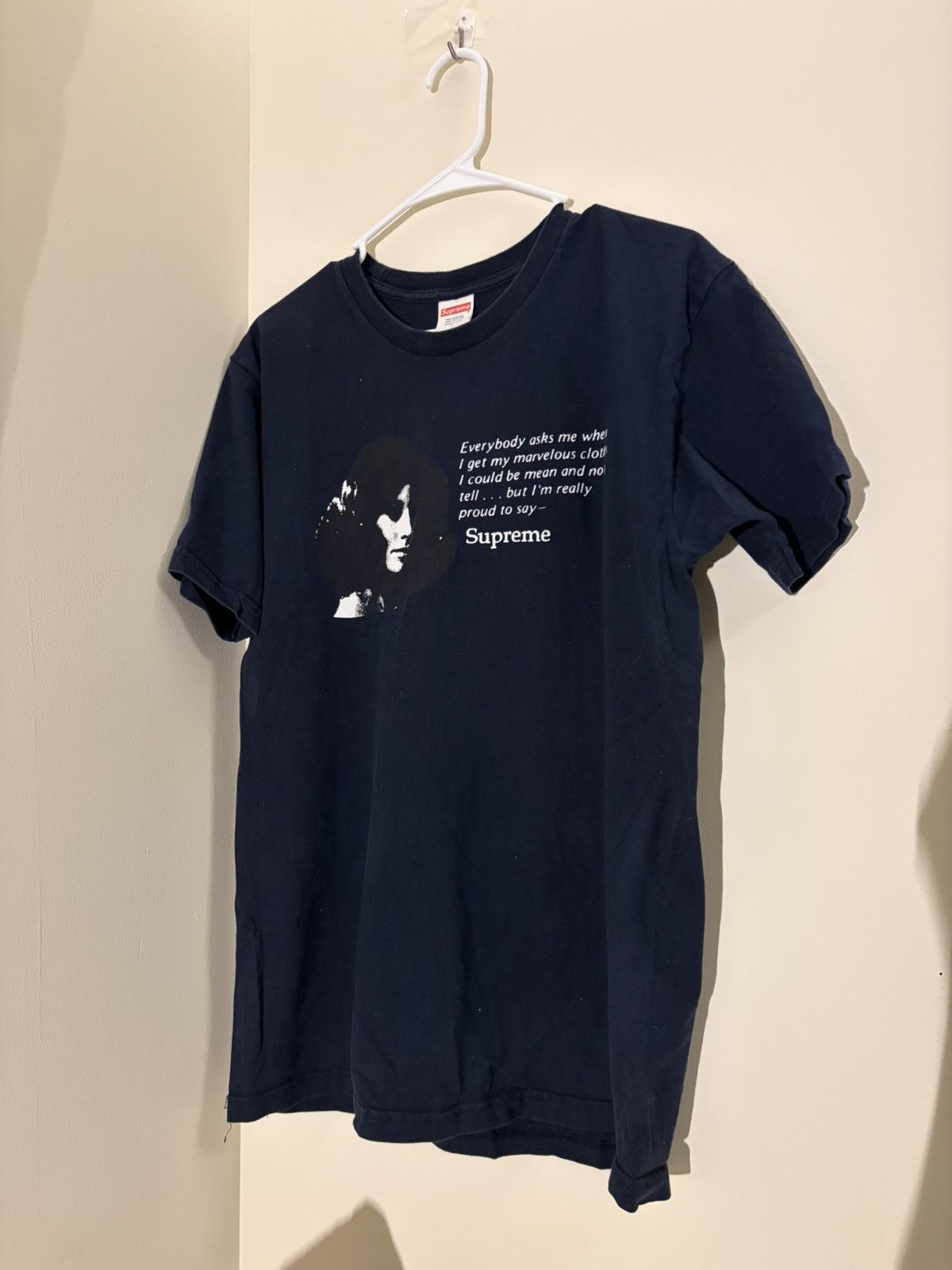 Supreme Supreme SS17 Everyone Asks Me Tee (Navy) Size US L / EU 52-54 / 3 - 1 Thumbnail