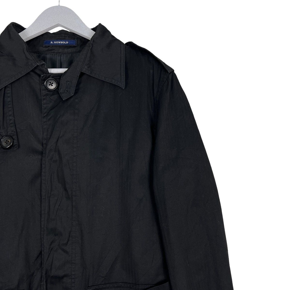 R.Newbold 🔥 BLACK R.NEWBOLD BELTED TRENCH COAT JACKET Size US M / EU 48-50 / 2 - 6 Thumbnail