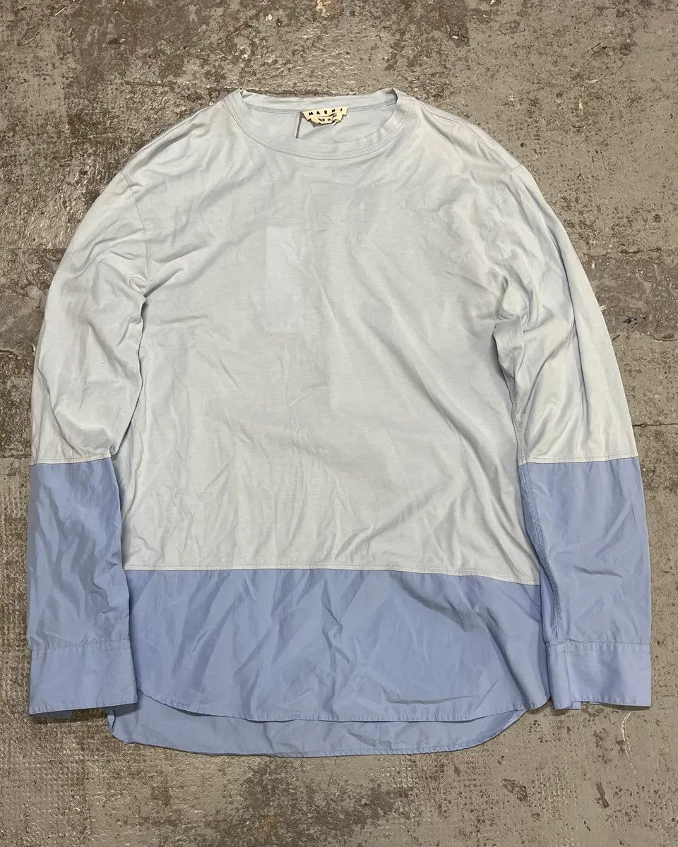 Marni AW2019 Marni Two Tone Blue Longsleeves Shirt Size US M / EU 48-50 / 2 - 3 Thumbnail