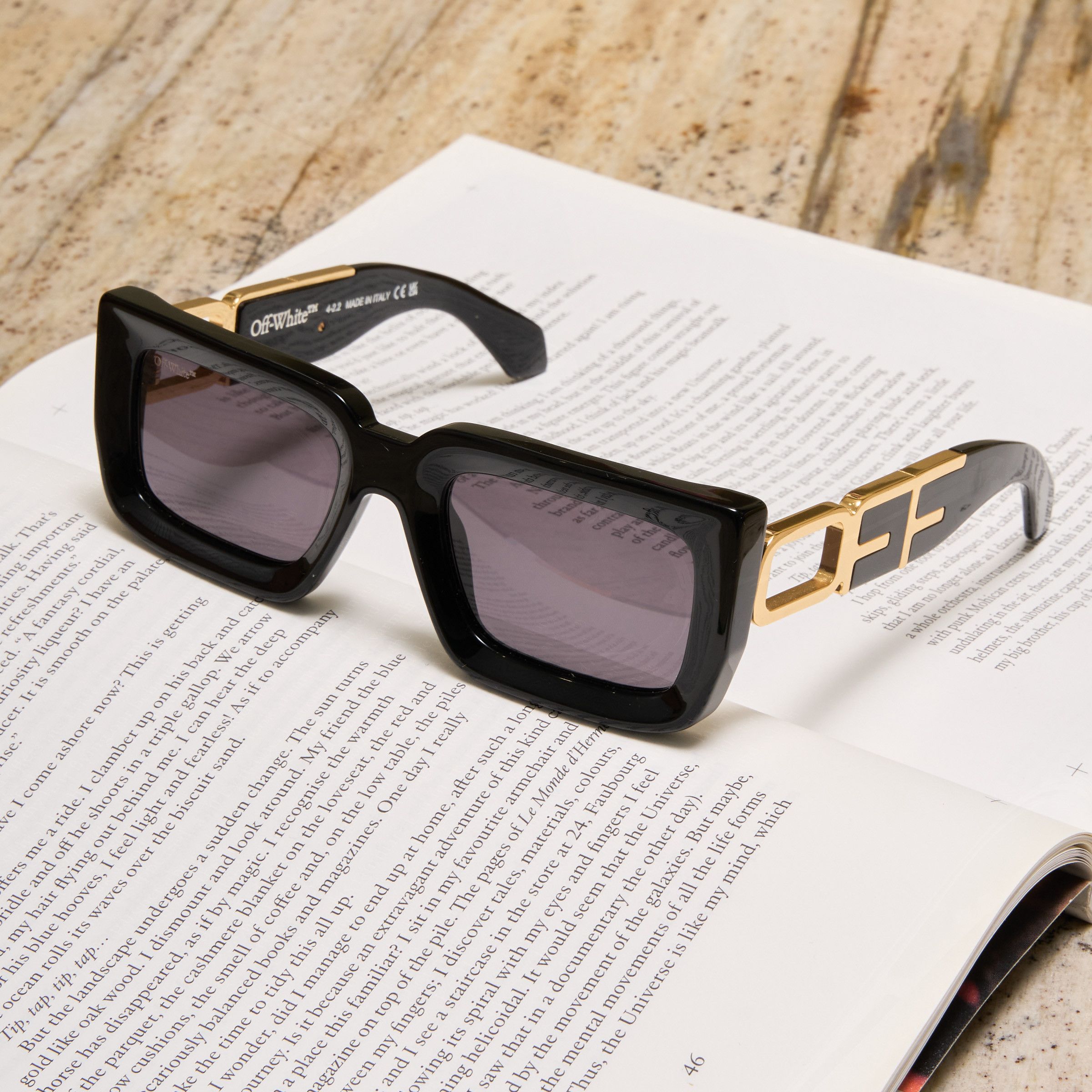 Off-White Off White Cady Rectangular Frame Swiss Cheese Sunglasses