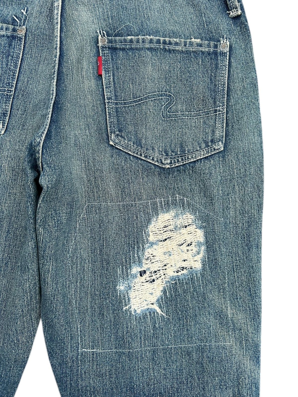Kapital BONDS AND PEACE BUCKLE BACK JAPANESE DISTRESSED DENIM JEANS Size US 32 / EU 48 - 12 Thumbnail
