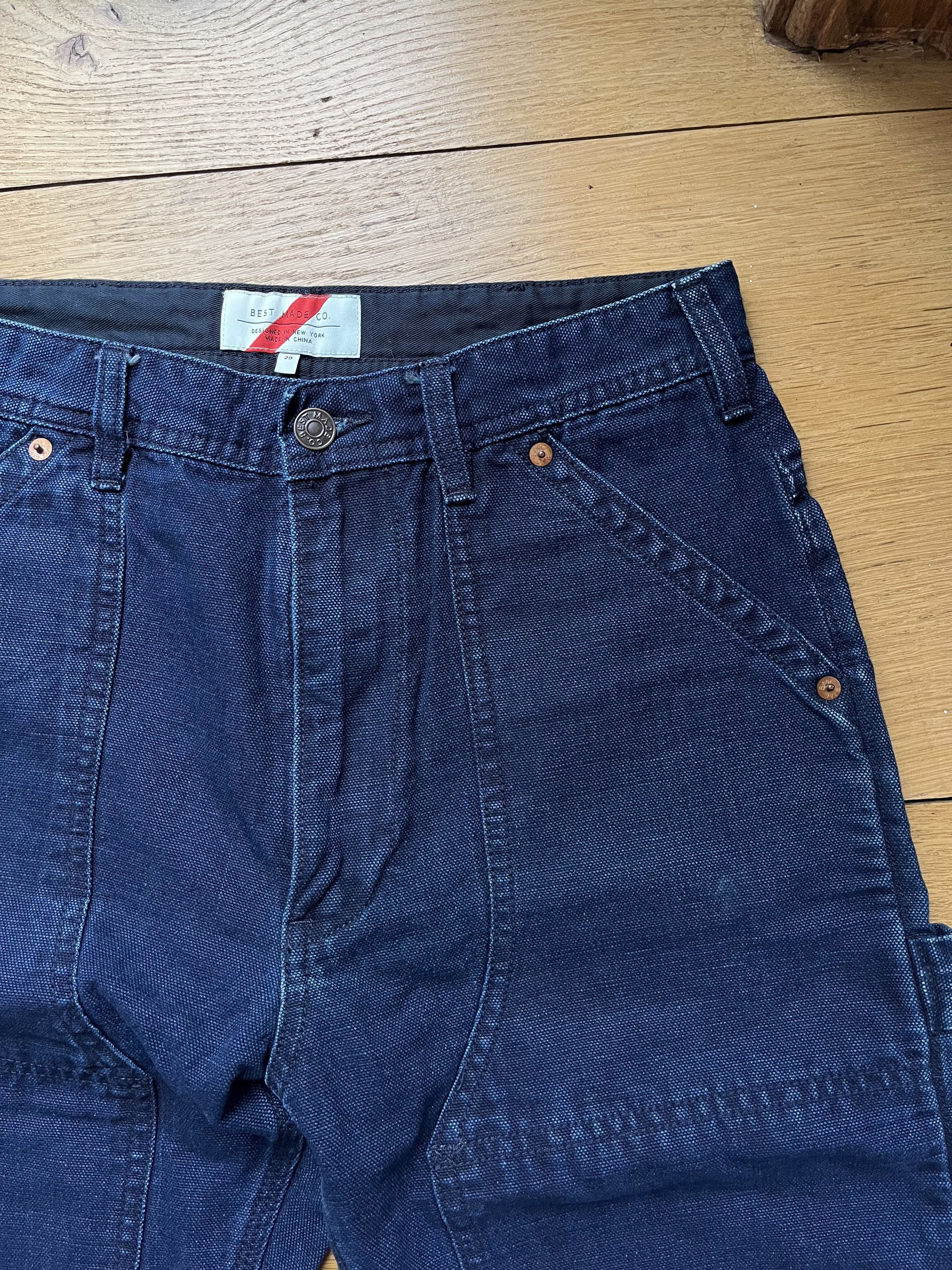 Best Made Co. Indigo Dyed Selvedge Canvas Carpenter Pants Size US 29 - 4 Thumbnail