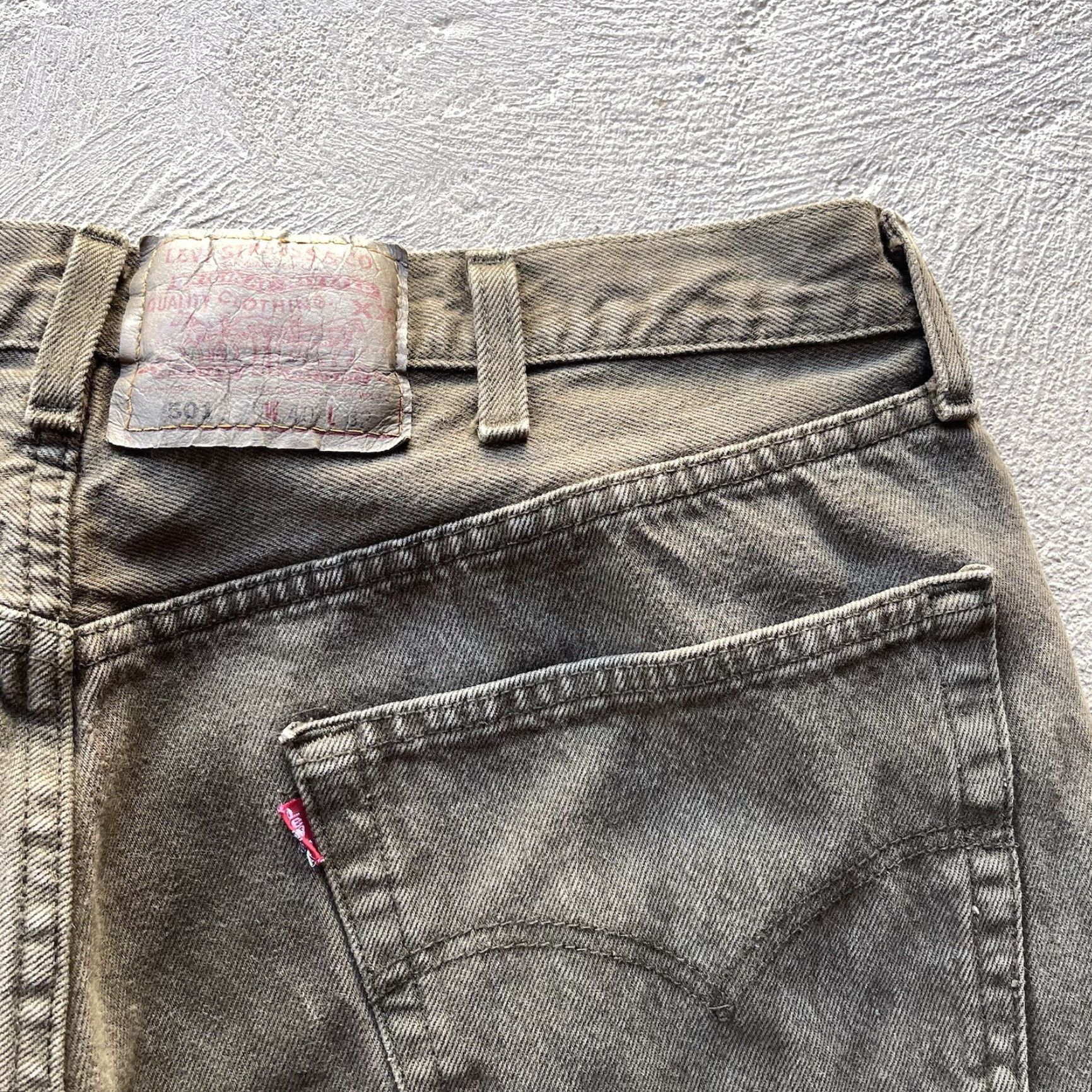 Levi's VINTAGE Levi's Jeans 501 Button Fly Straight Denim 36x32 Green 80s 90s American Mens Size US 36 / EU 52 - 4 Thumbnail