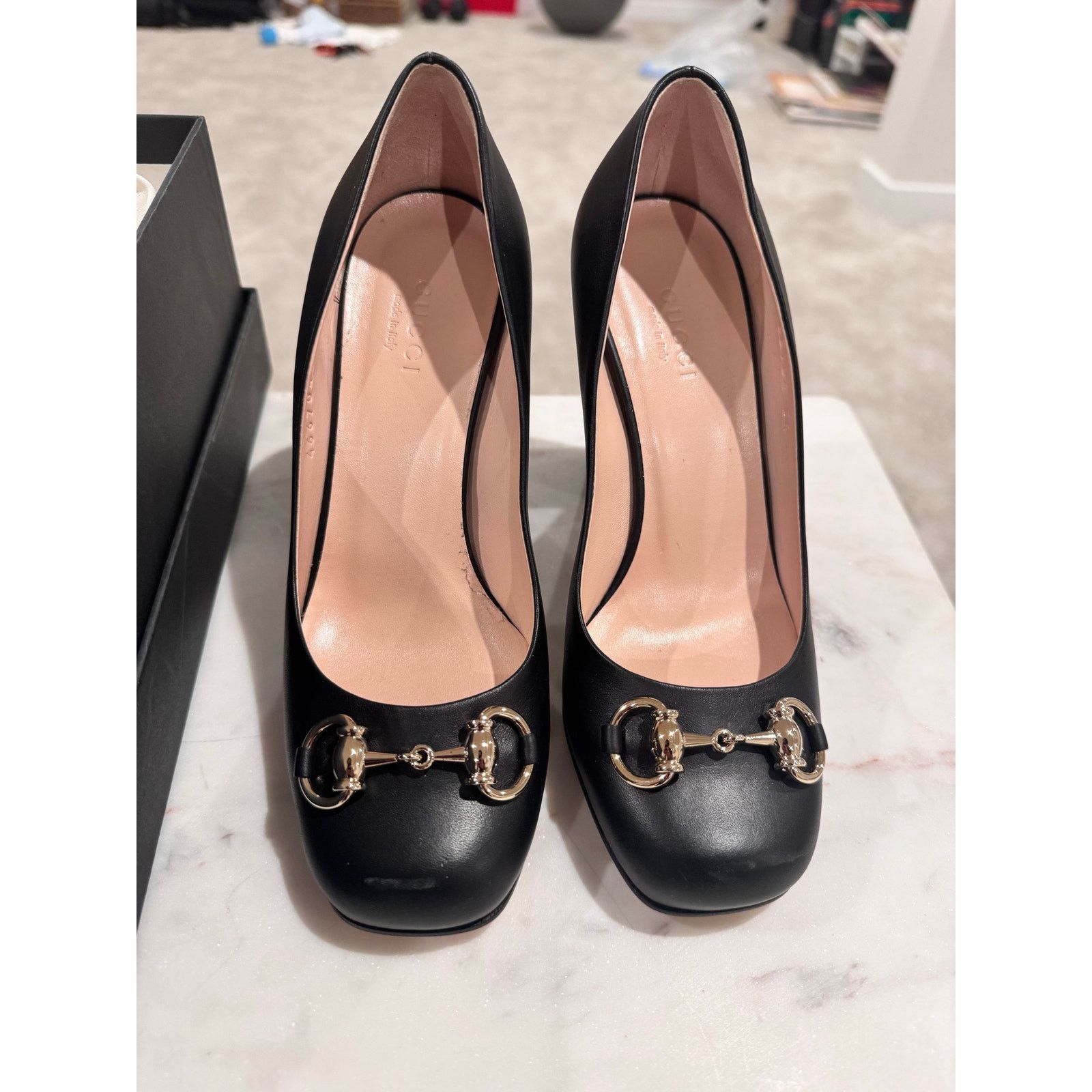 Gucci Gucci Leather Horsebit Black Heels, EU 34, 10/10 Size US 4 / IT 34 - 1 Thumbnail