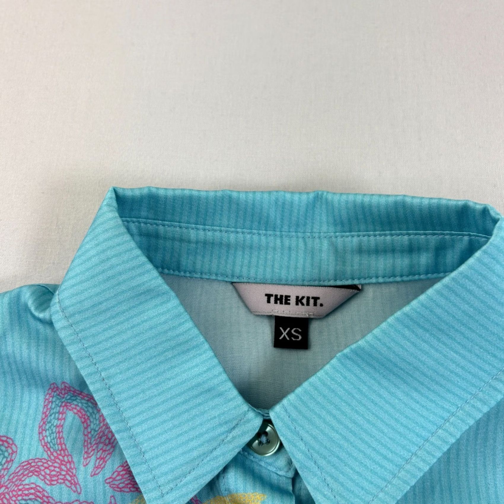 Kith Kit Shirt Womens XS Blue Floral Button-Up Long Sleeve Tencel Size XS / US 0-2 / IT 36-38 - 3 Thumbnail