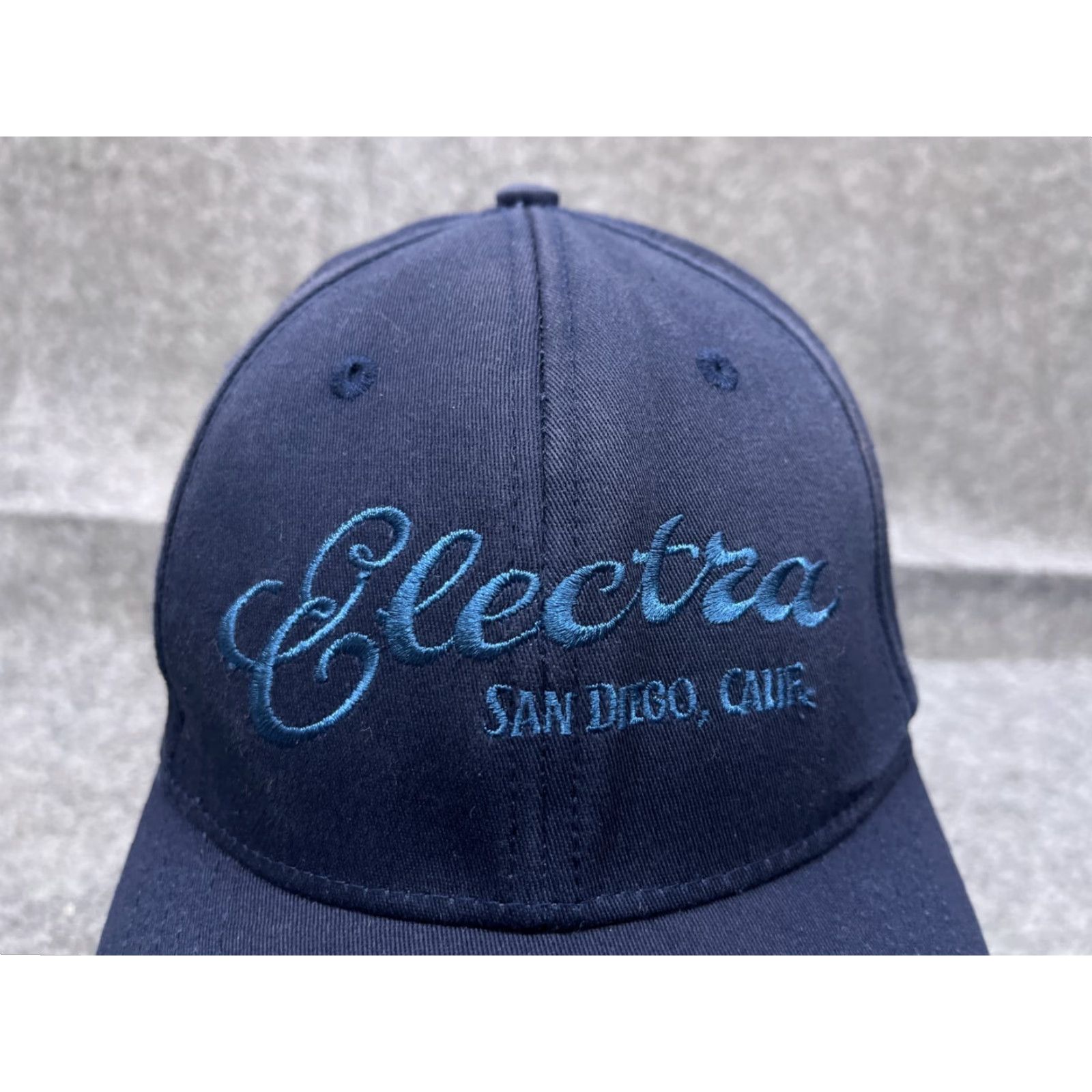 Vintage Electra Hat Cap Baseball Unisex Adults M Blue Cotton Spandex Twill Stretch Lightweight Casual 90s Beach Theme Mens Women Size ONE SIZE - 2 Thumbnail
