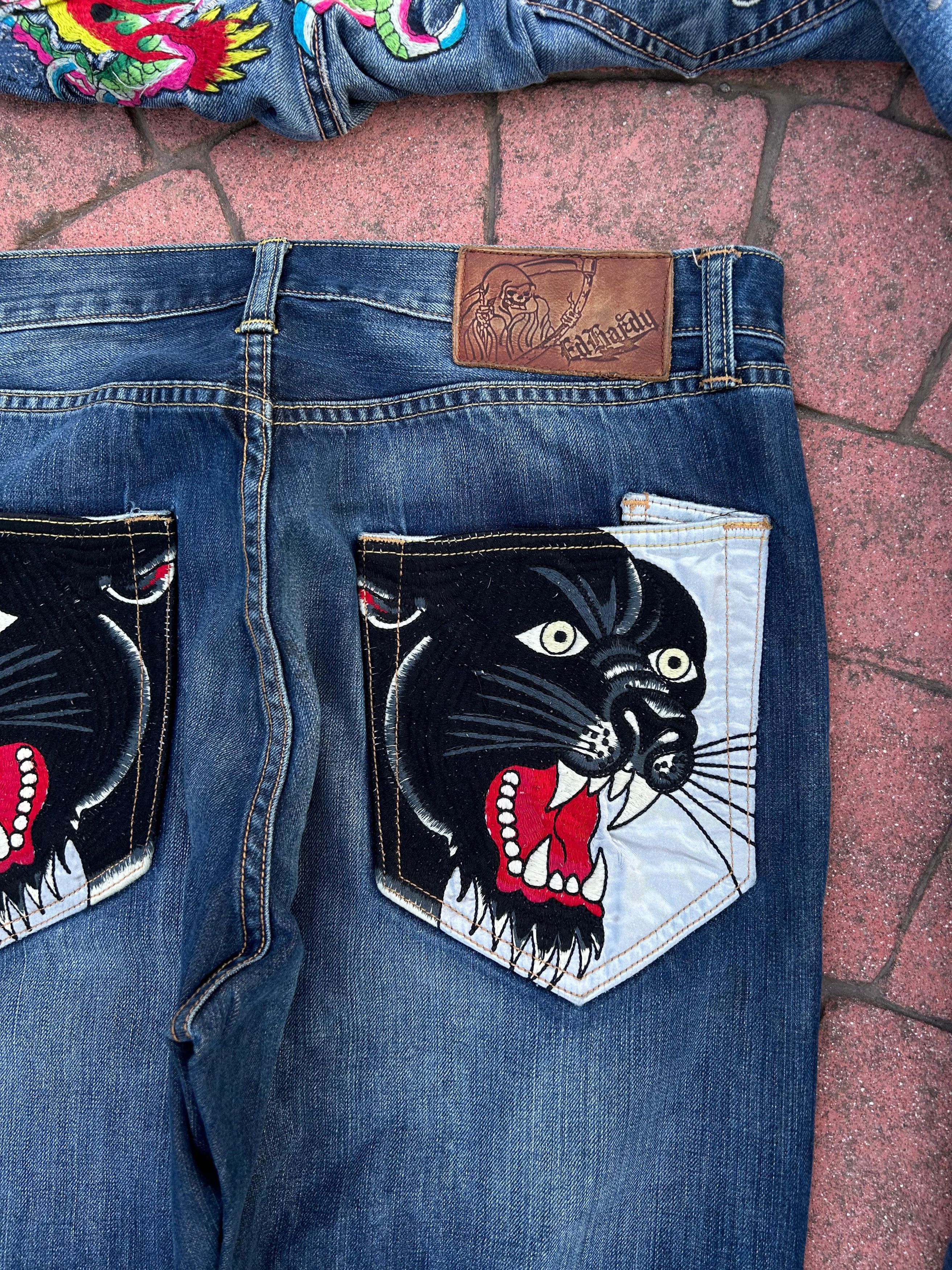 Christian Audigier × Ed Hardy Ed Hardy Panther Jeans Size US 36 / EU 52 - 2 Thumbnail