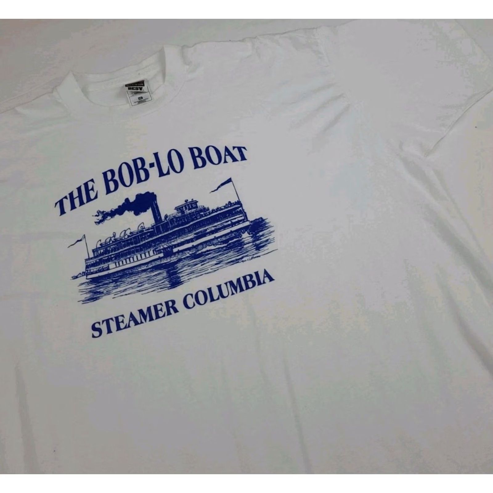 Fruit Of The Loom VINTAGE 90s The Bob Lo Boat Steamer Columbia T Shirt Fruit of the Loom Mens XXL White 90s Size US XXL / EU 58 / 5 - 2 Thumbnail