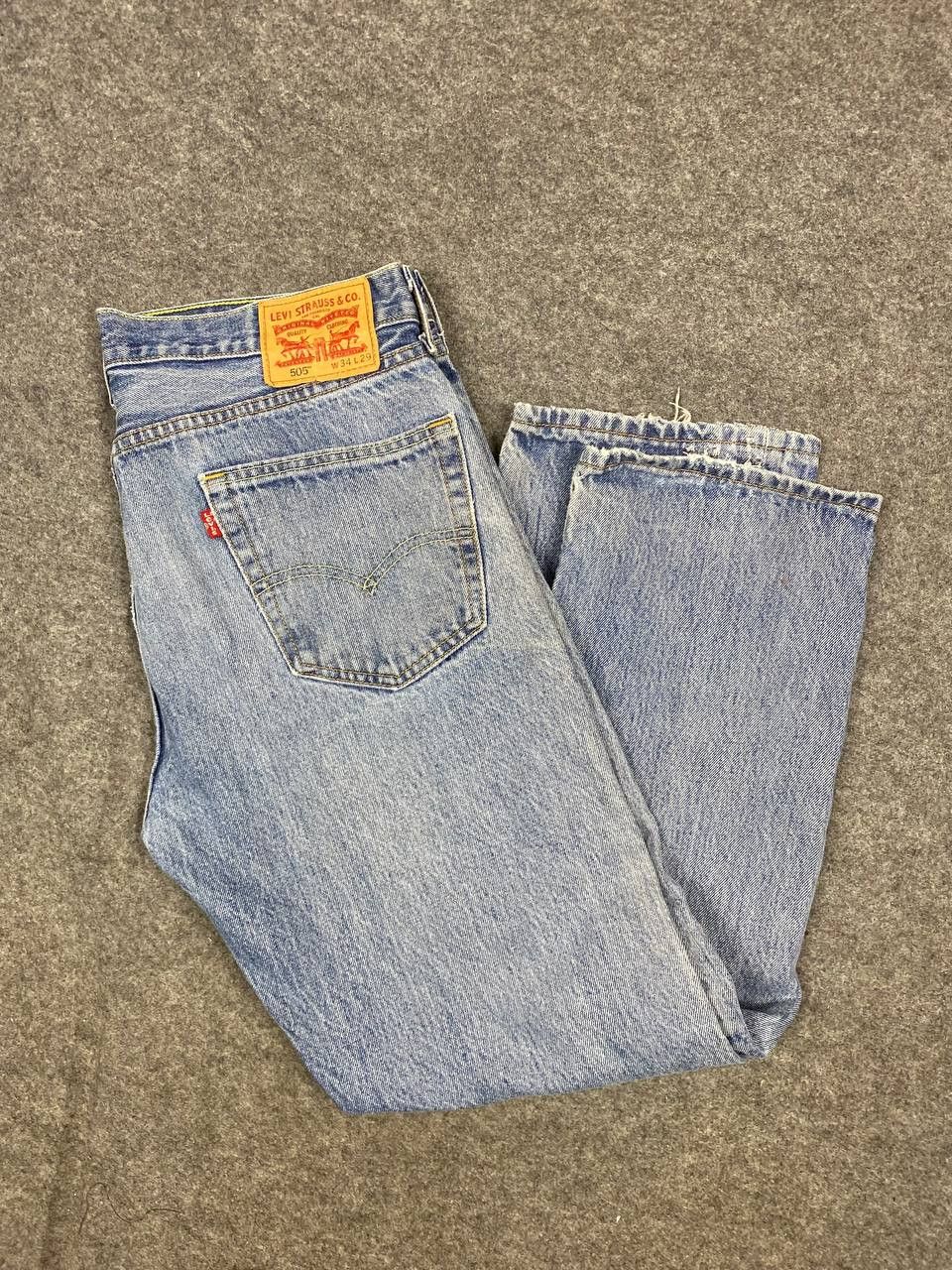 Levi's levis 505 distressed denim nice design Size US 37 - 2 Thumbnail