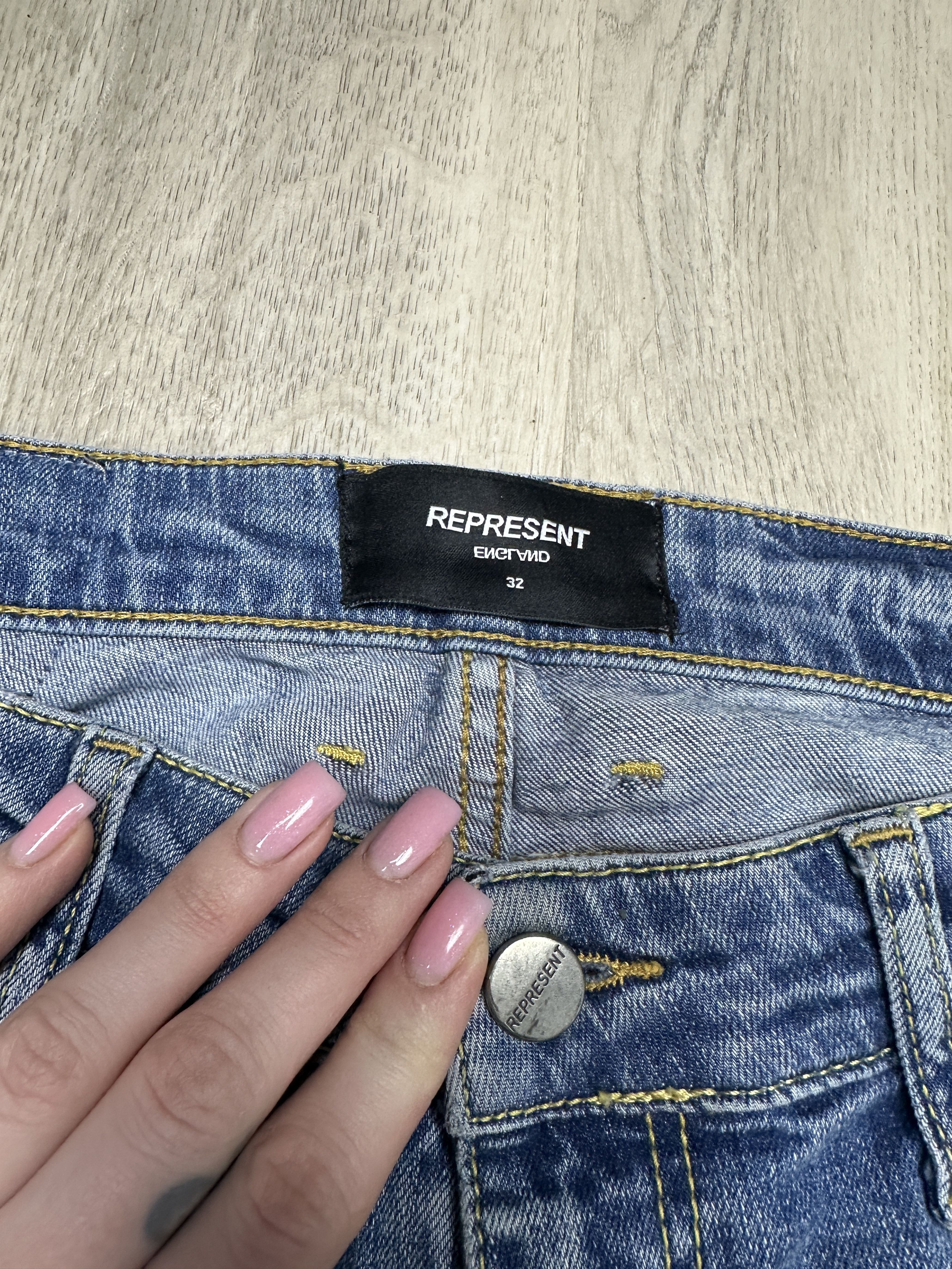 Represent Clo. Represent Mens Biker Denim Pants Jeans Size US 32 / EU 48 - 3 Thumbnail