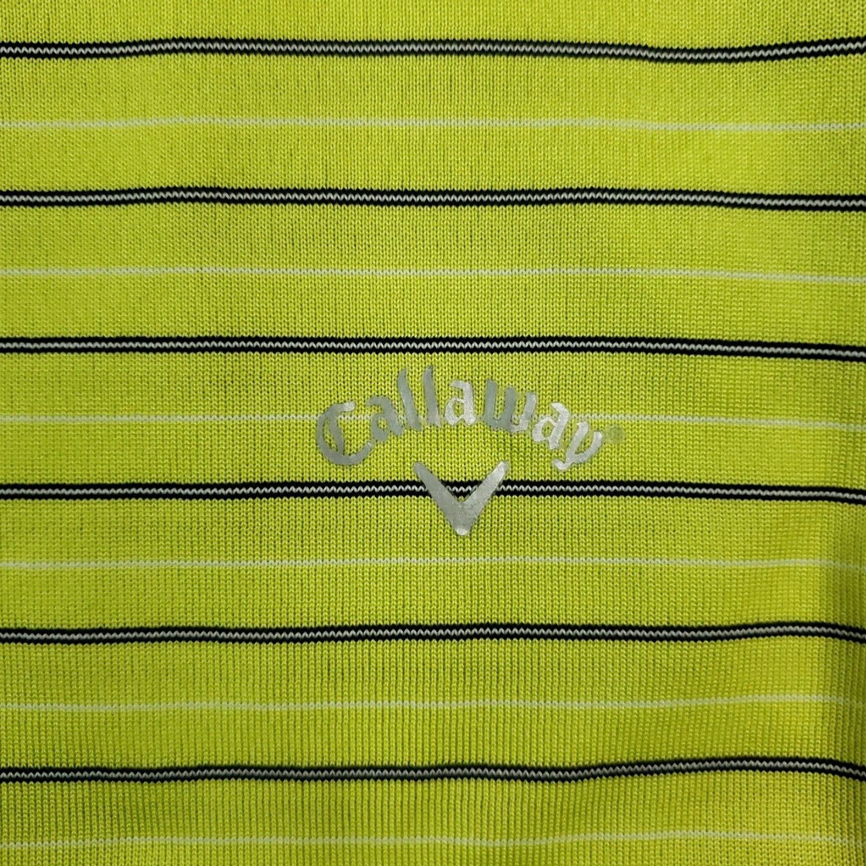 Callaway Callaway Golf Polo Shirt Mens Medium Yellow Black Striped Short Sleeve Stretch Size US M / EU 48-50 / 2 - 6 Thumbnail