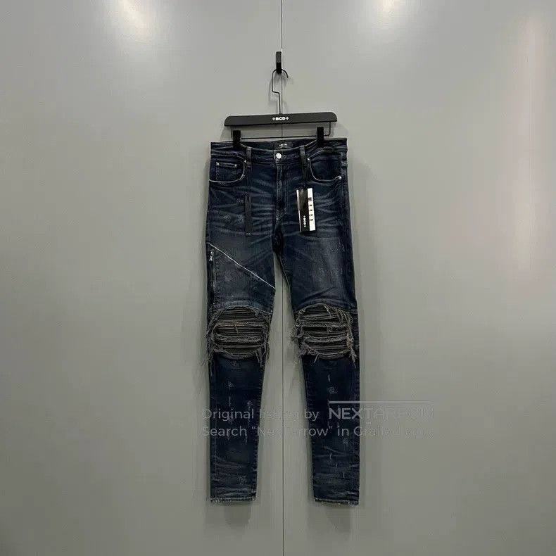 Amiri Amiri Size 33 Retro Blue Destroyed Jeans Size US 33 - 1 Thumbnail