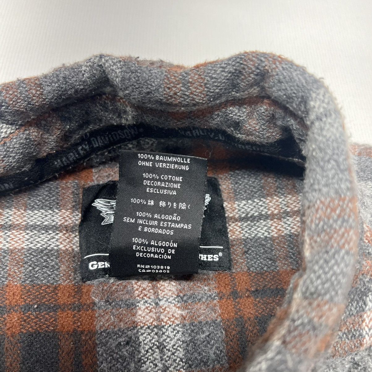 Harley Davidson Harley Davidson Flannel Shirt Brown Button Plaid Motorcycle Size US XXL / EU 58 / 5 - 7 Thumbnail