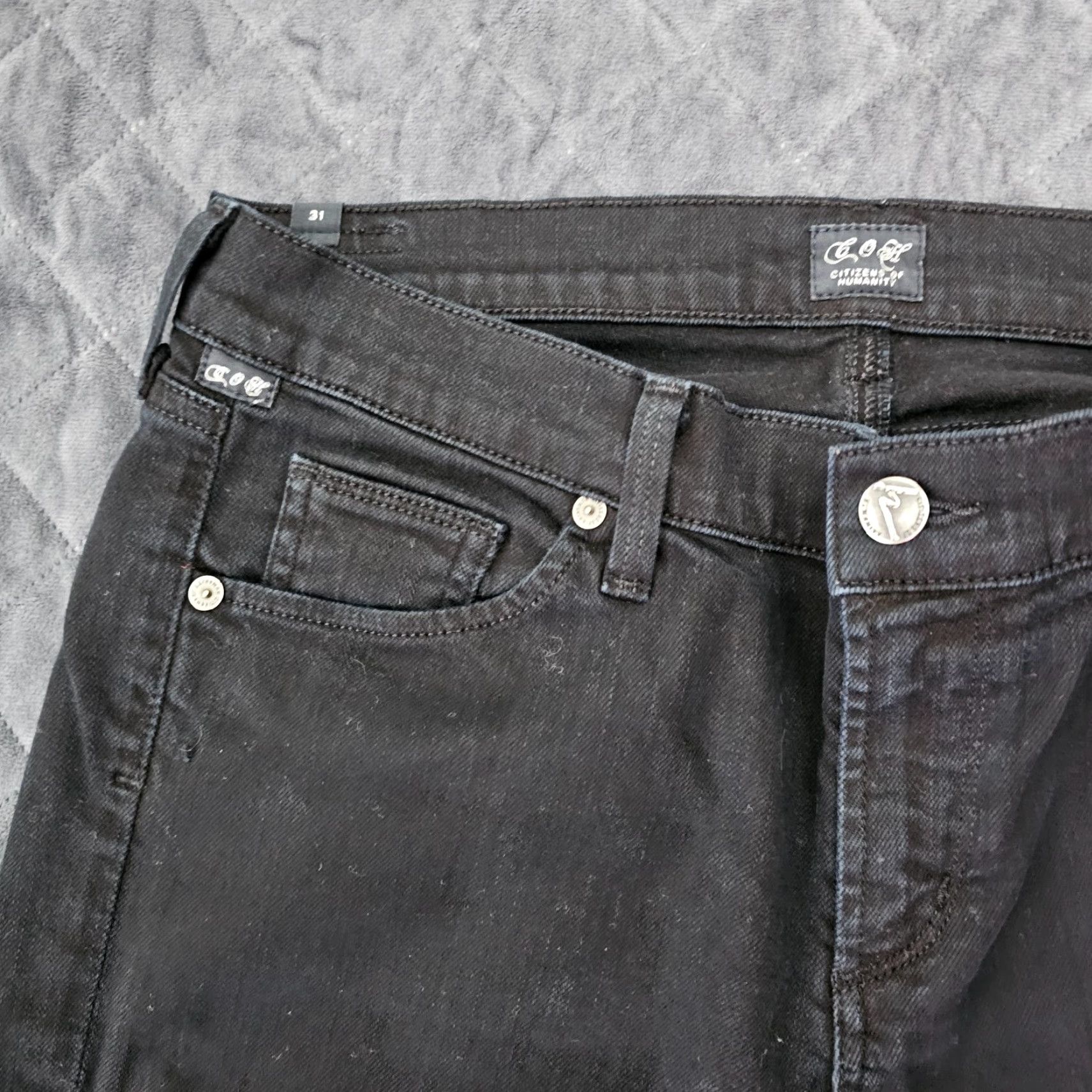 Citizens Of Humanity Citizen of Humanity Denim Black Phantom Cropped Skinny Jeans 27 Women Cropped Slim Denim 8.5-10.5 in Black Vintage No) Size 27" / US 4 / IT 40 - 6 Thumbnail