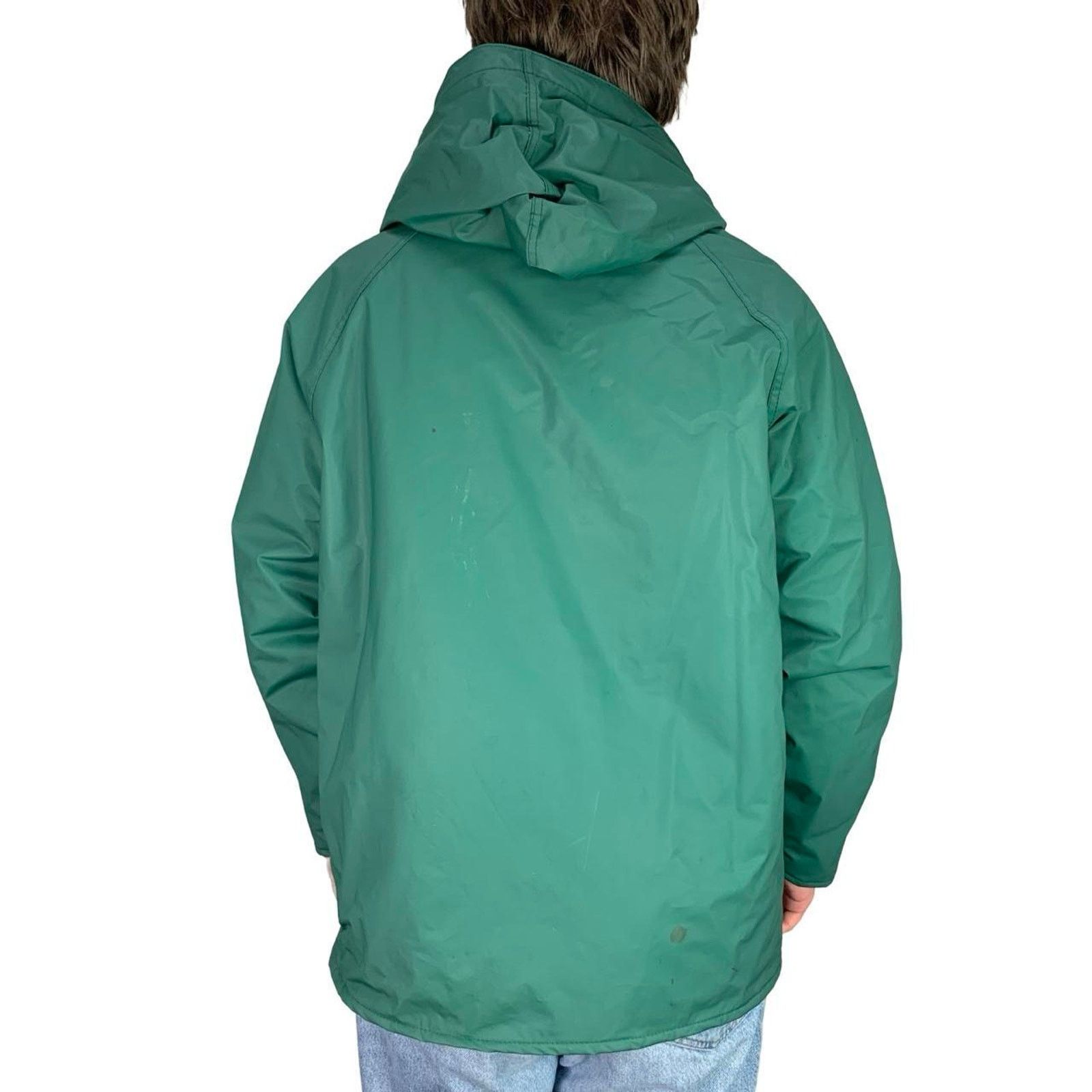 Japanese Brand × Vintage Vintage Quilted PVC Green Rain Jacket Size US L / EU 52-54 / 3 - 3 Thumbnail