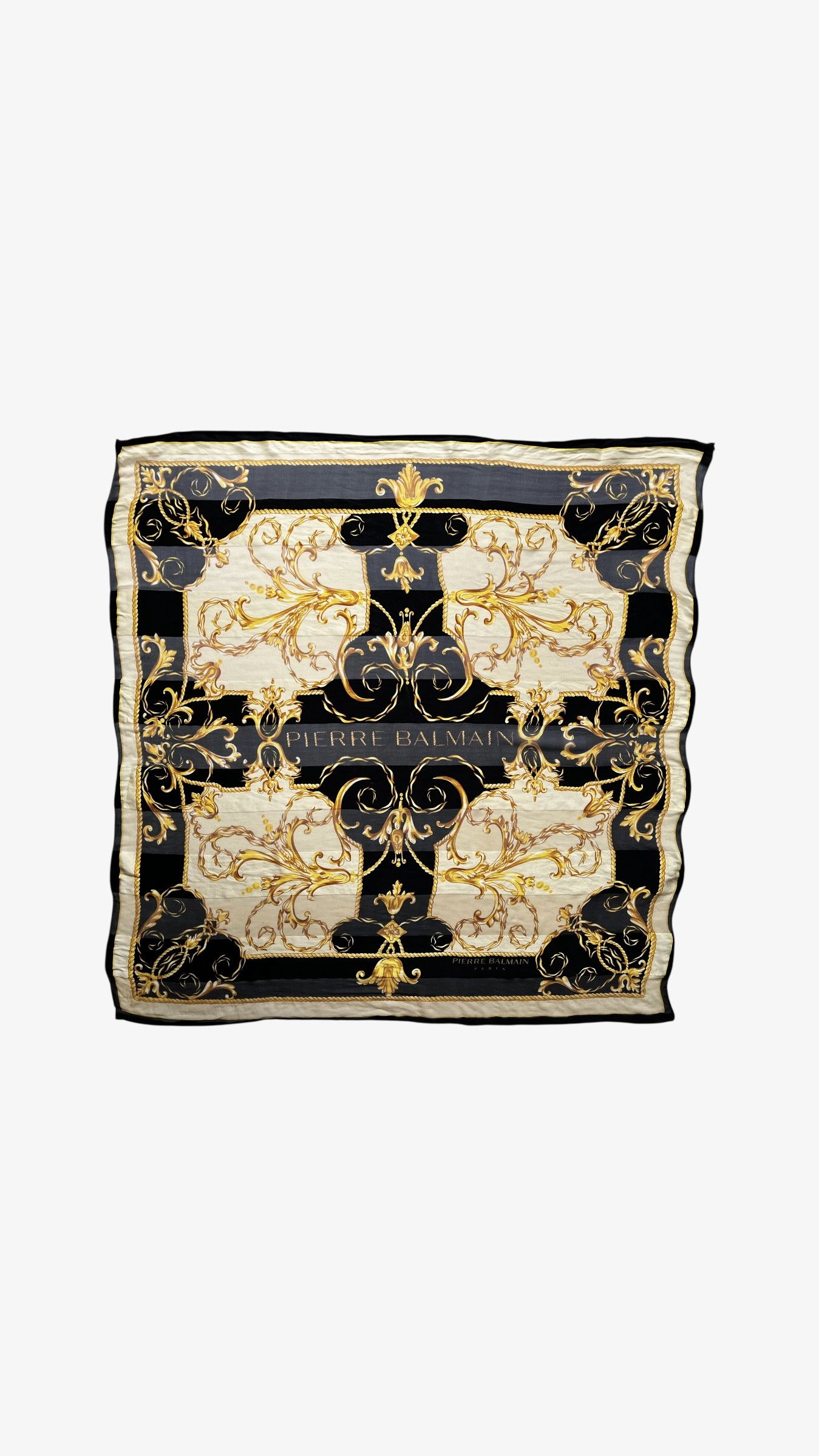Balmain Vintage 80s Pierre Balmain Baroque Print Silk Scarf Size ONE SIZE - 1 Thumbnail