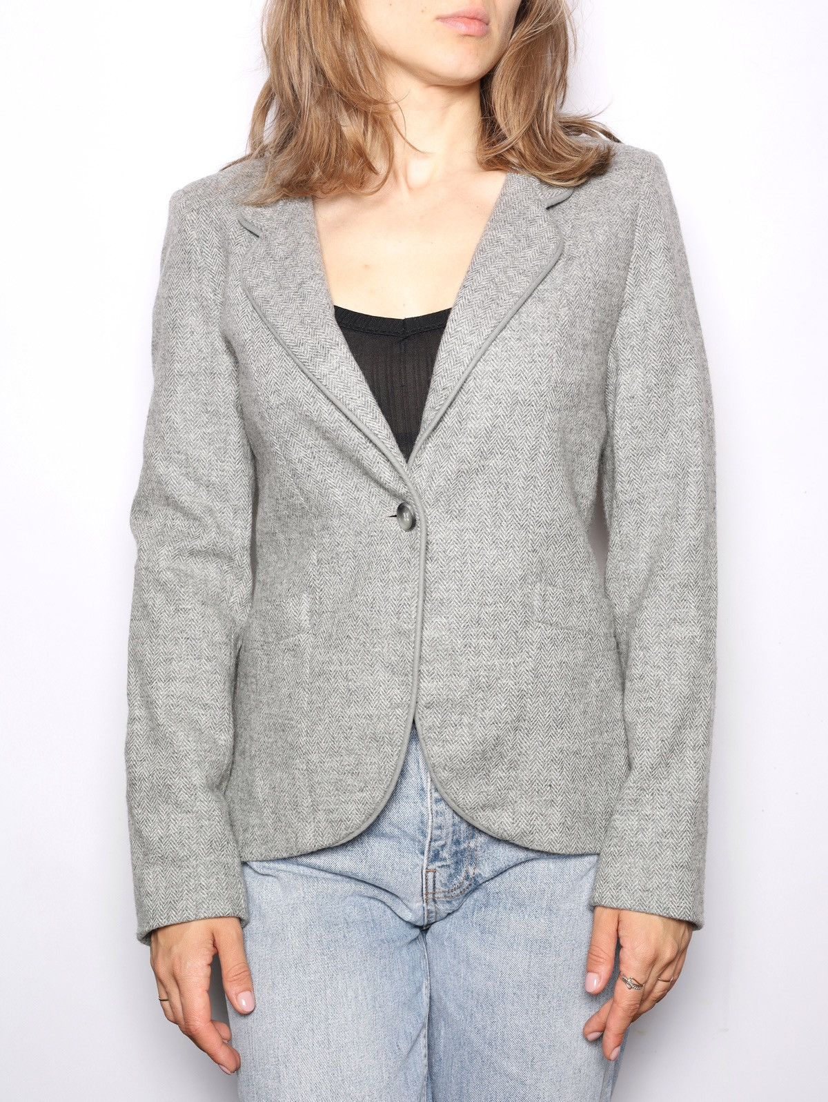 Johnstons Of Elgin Johnstons of Elgin Scotland Wool England Blazer Jacket Gray Size S / US 4 / IT 40 - 1 Thumbnail